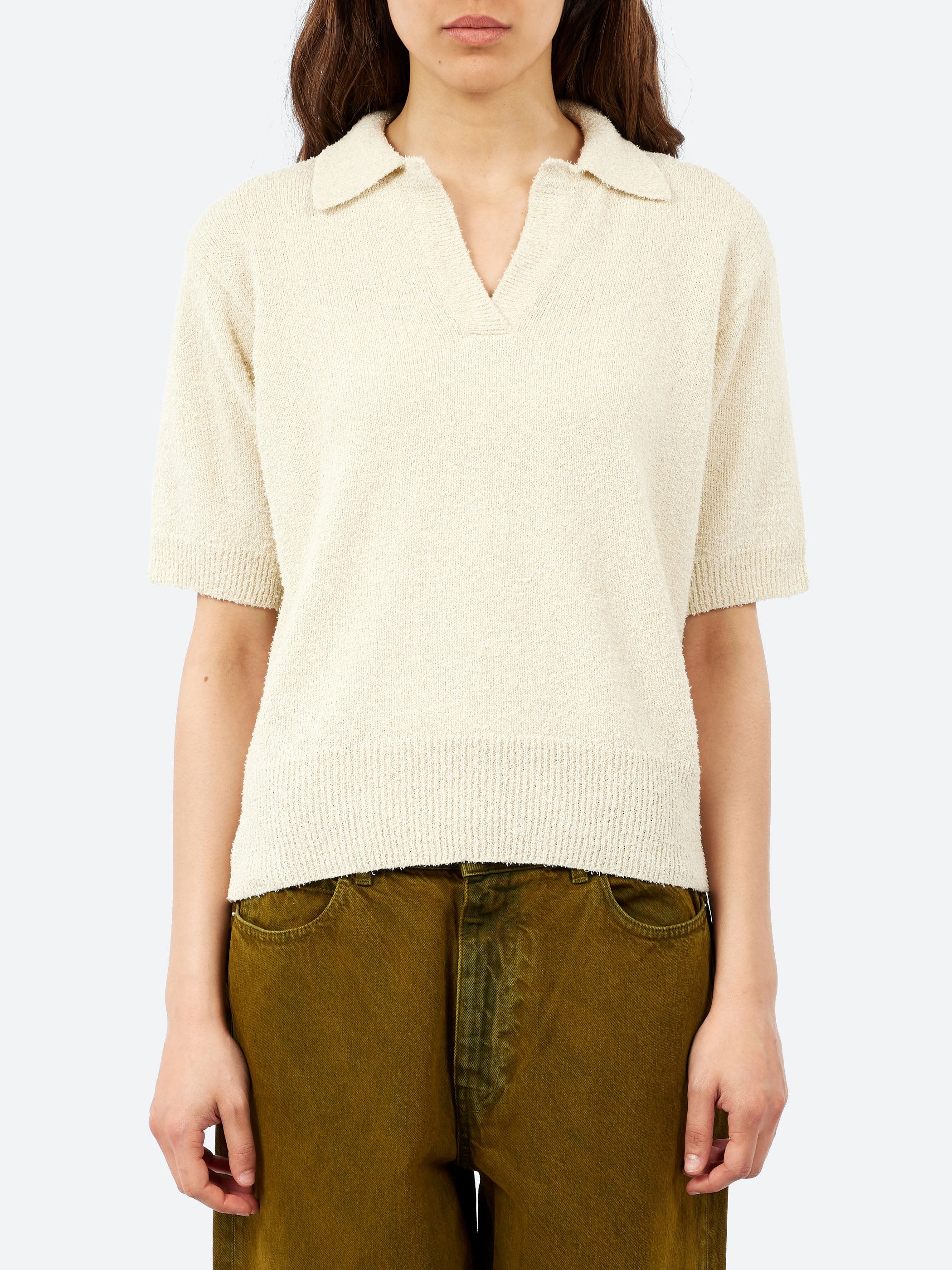 Linen and Cotton Knit Polo