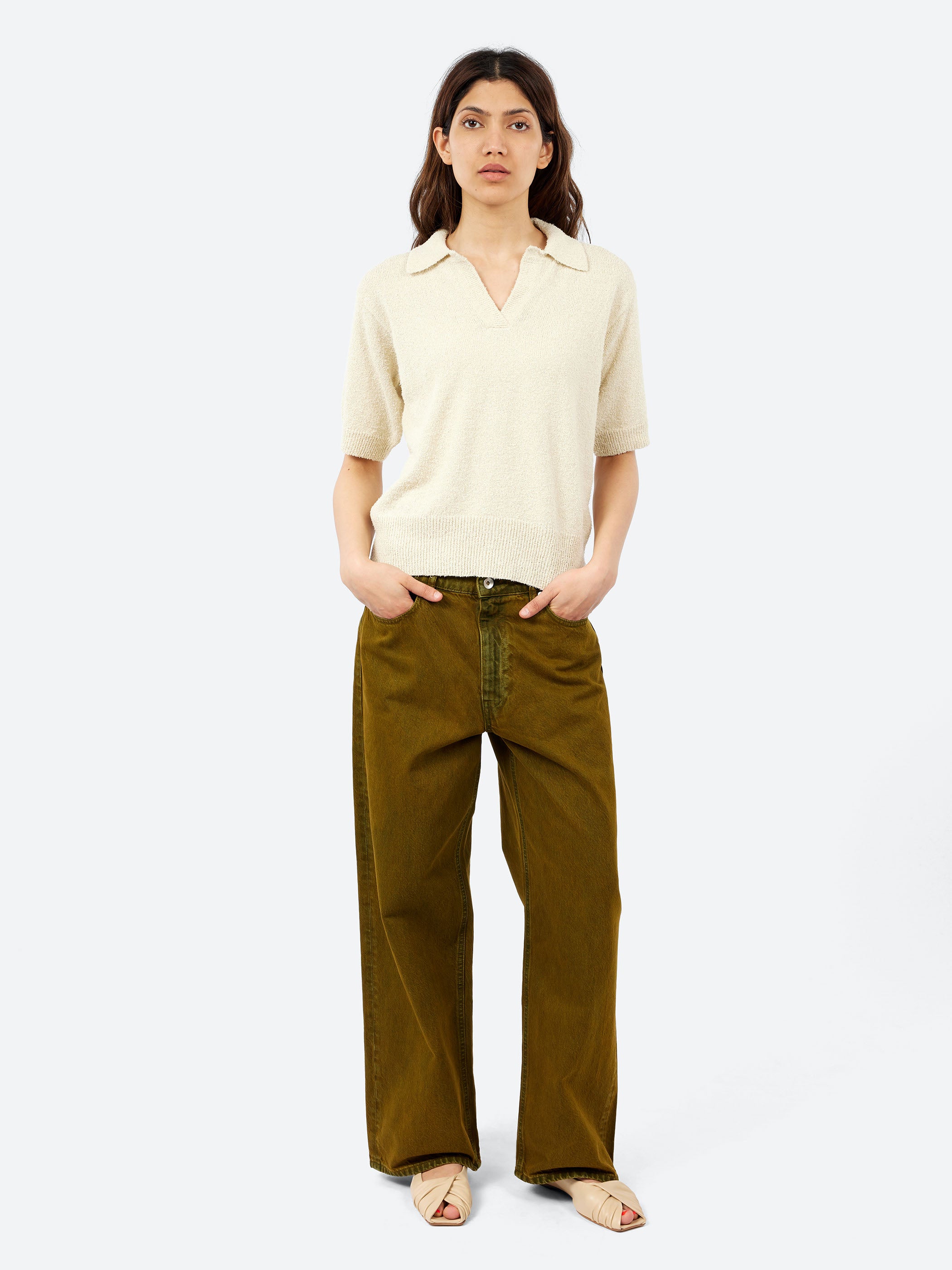Linen and Cotton Knit Polo
