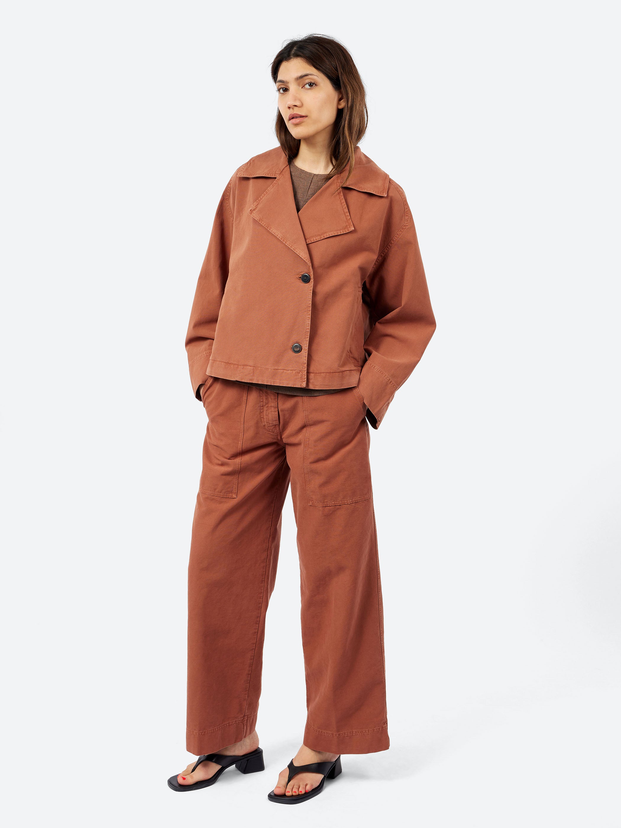 Cargo-Style Cotton Panama Trousers