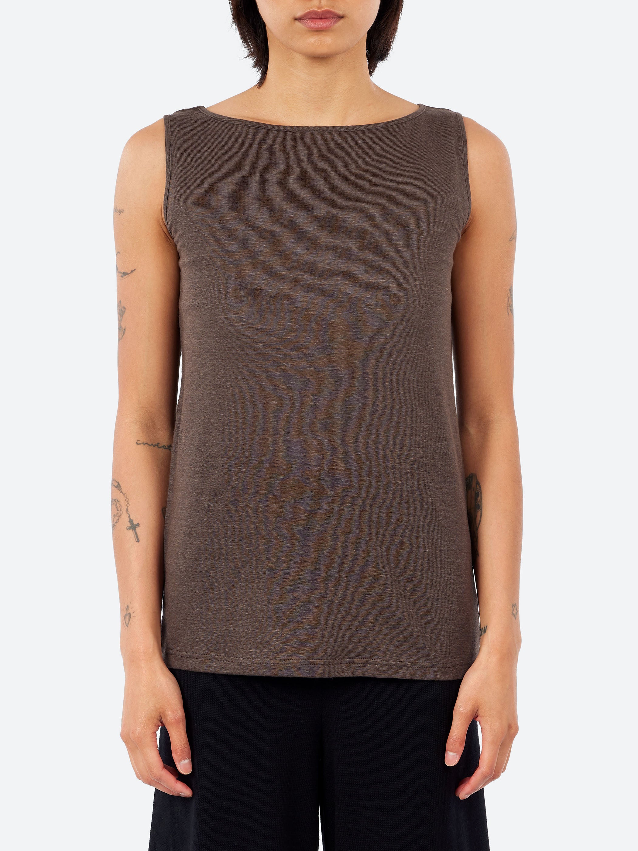 Ma'ry'ya - YSJ110 Tank Top in Brown – gravitypope