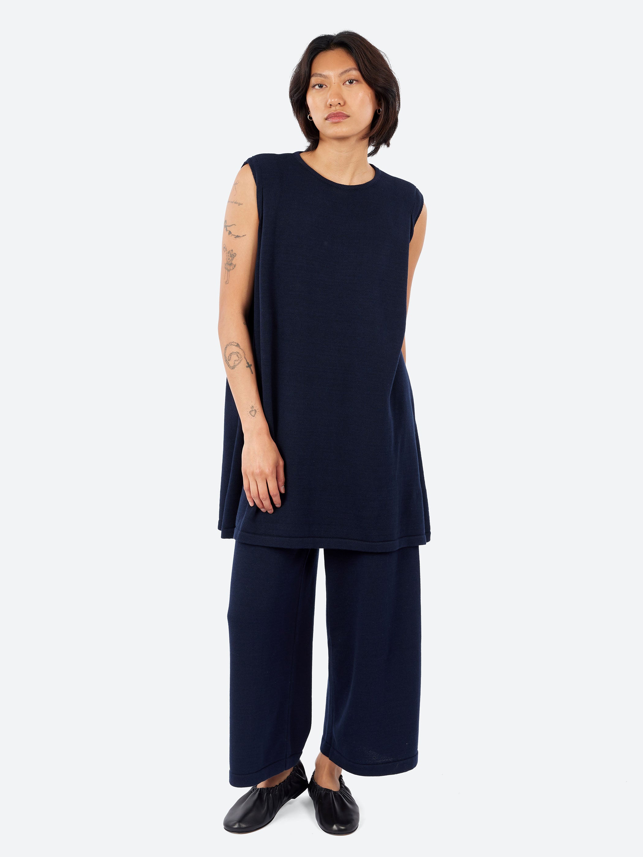 Ma'ry'ya - YSK054 Wide Leg Pants in Navy – gravitypope