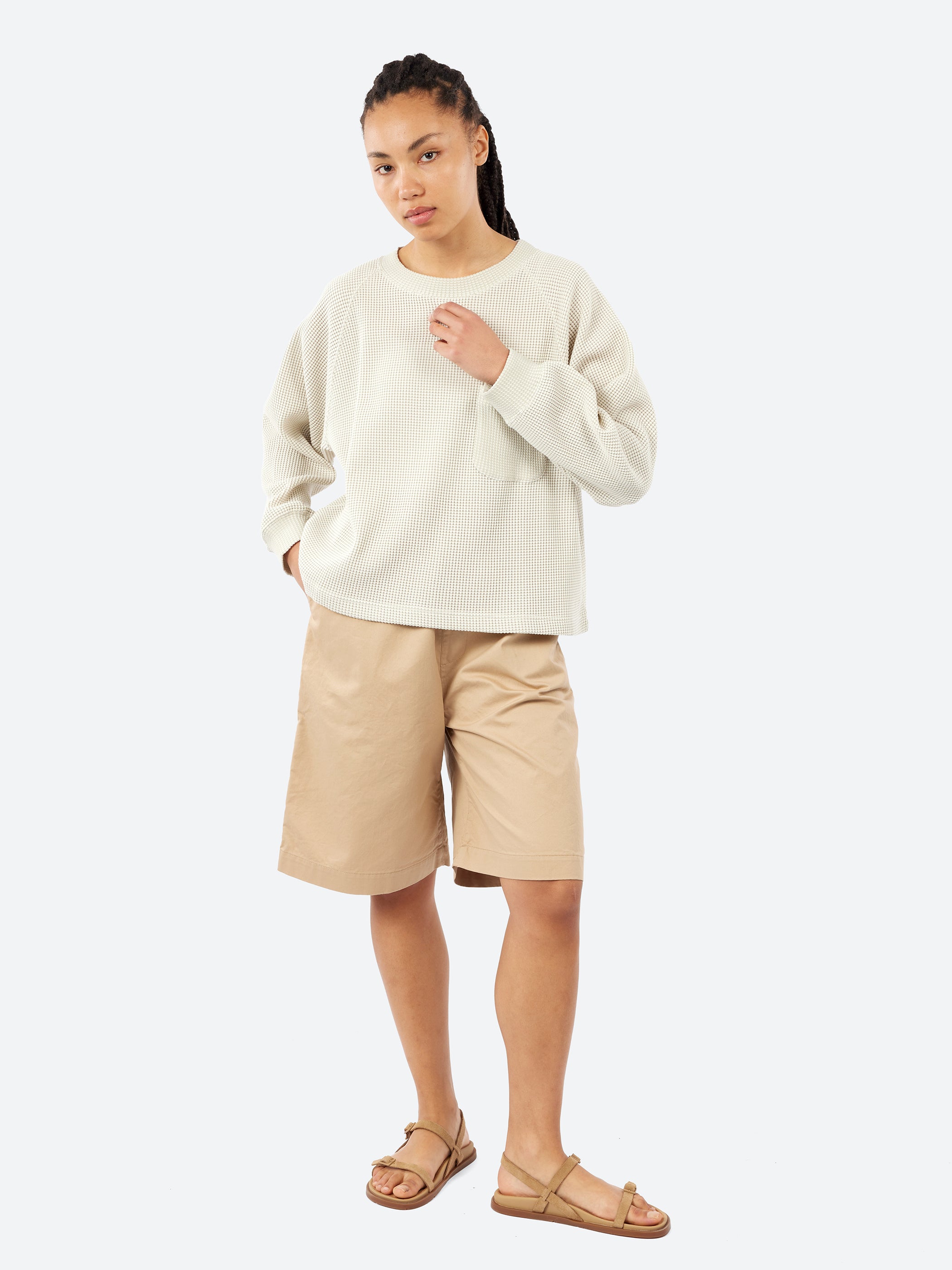 Waffle Raglan Sleeve T-Shirt