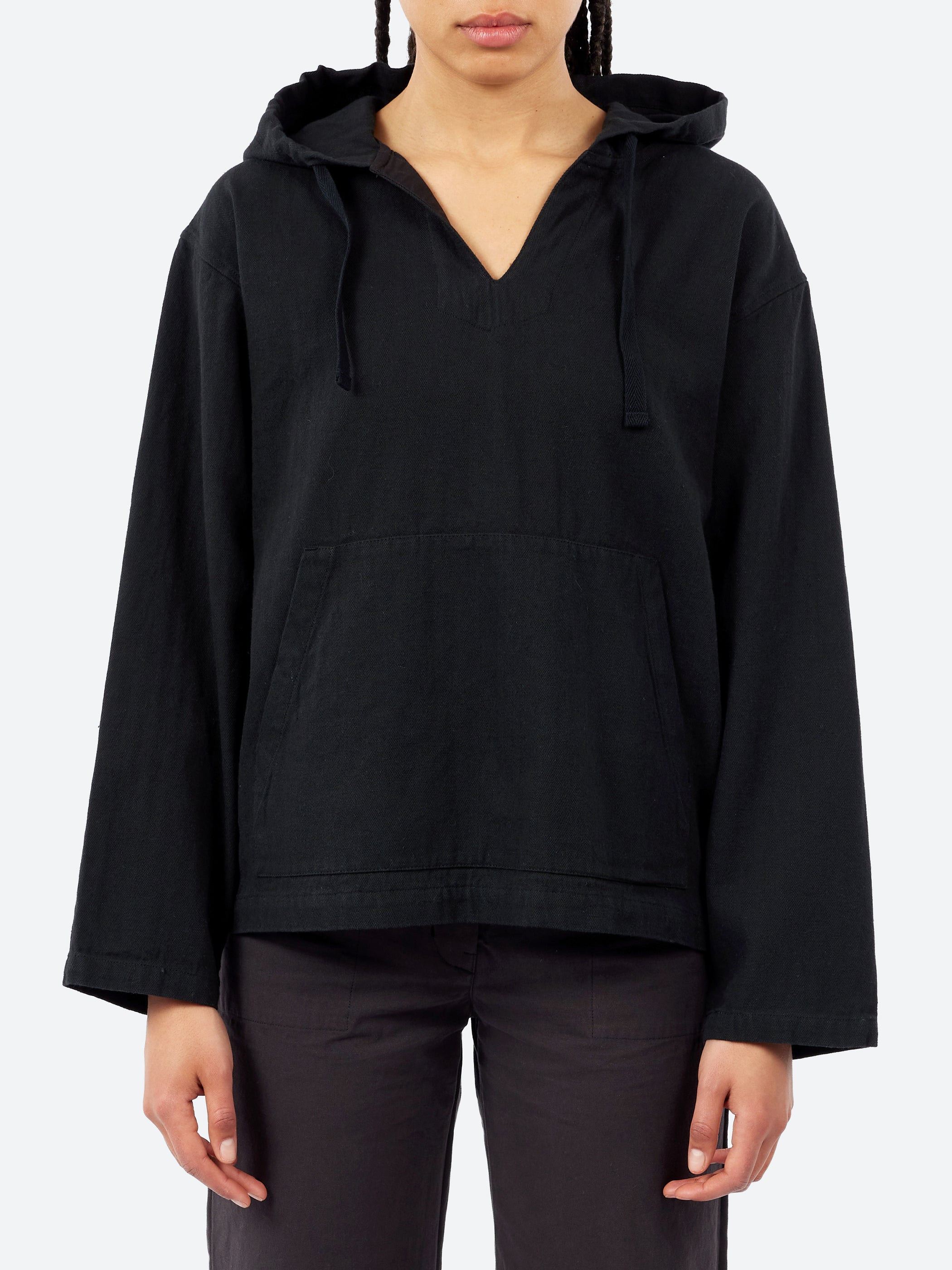 Cotton Linen Herringbone Hoodie