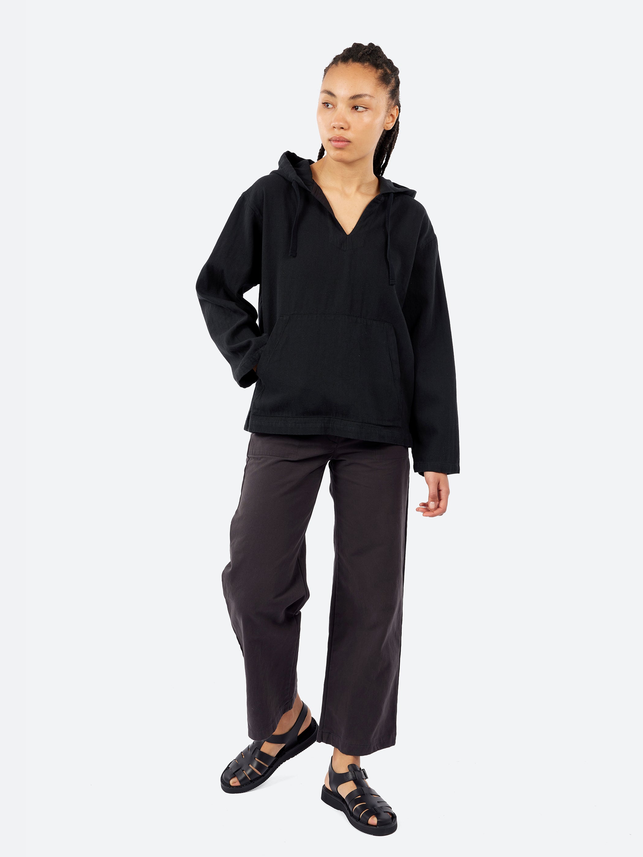 Cotton Linen Herringbone Hoodie
