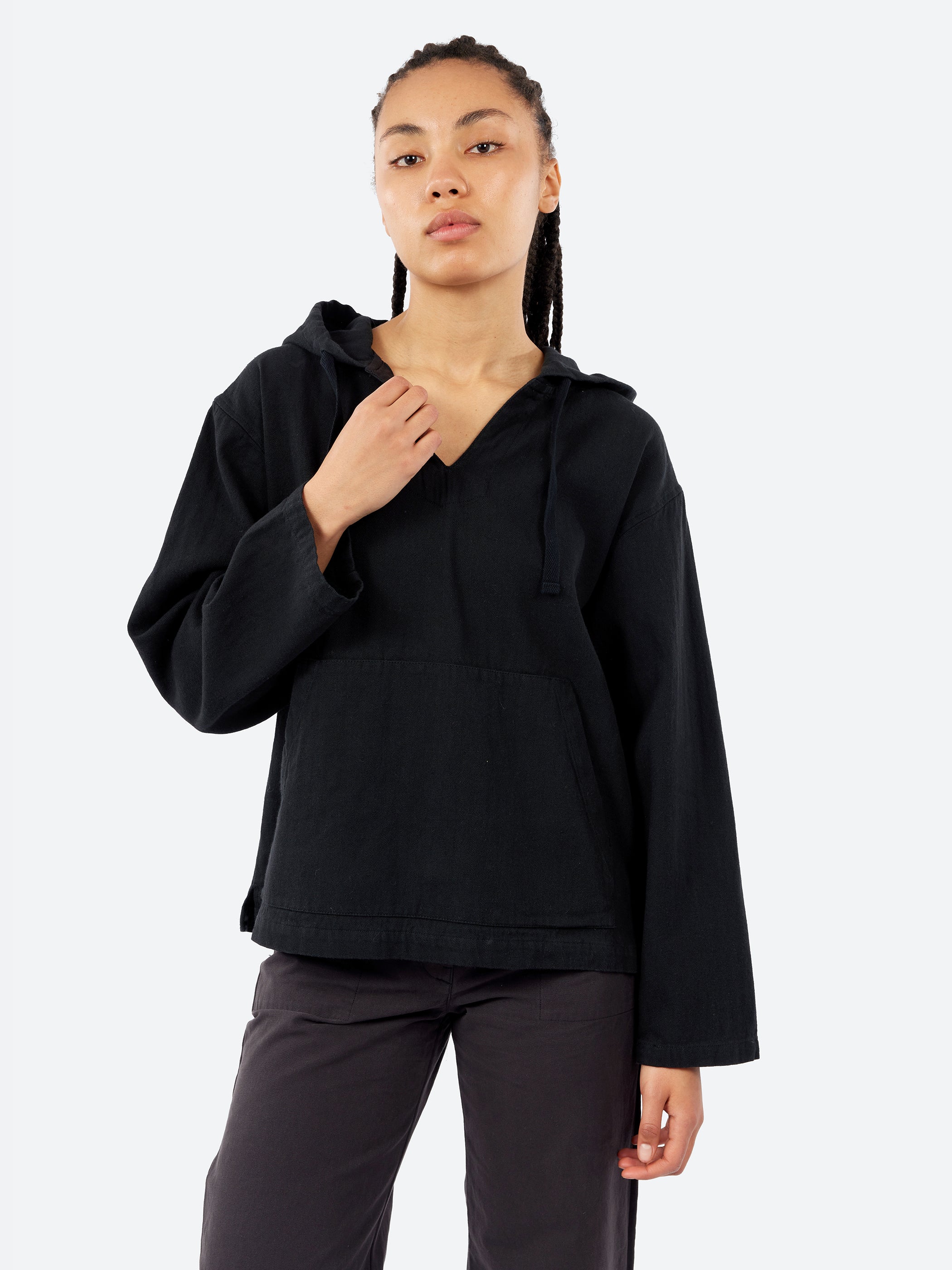 Cotton Linen Herringbone Hoodie
