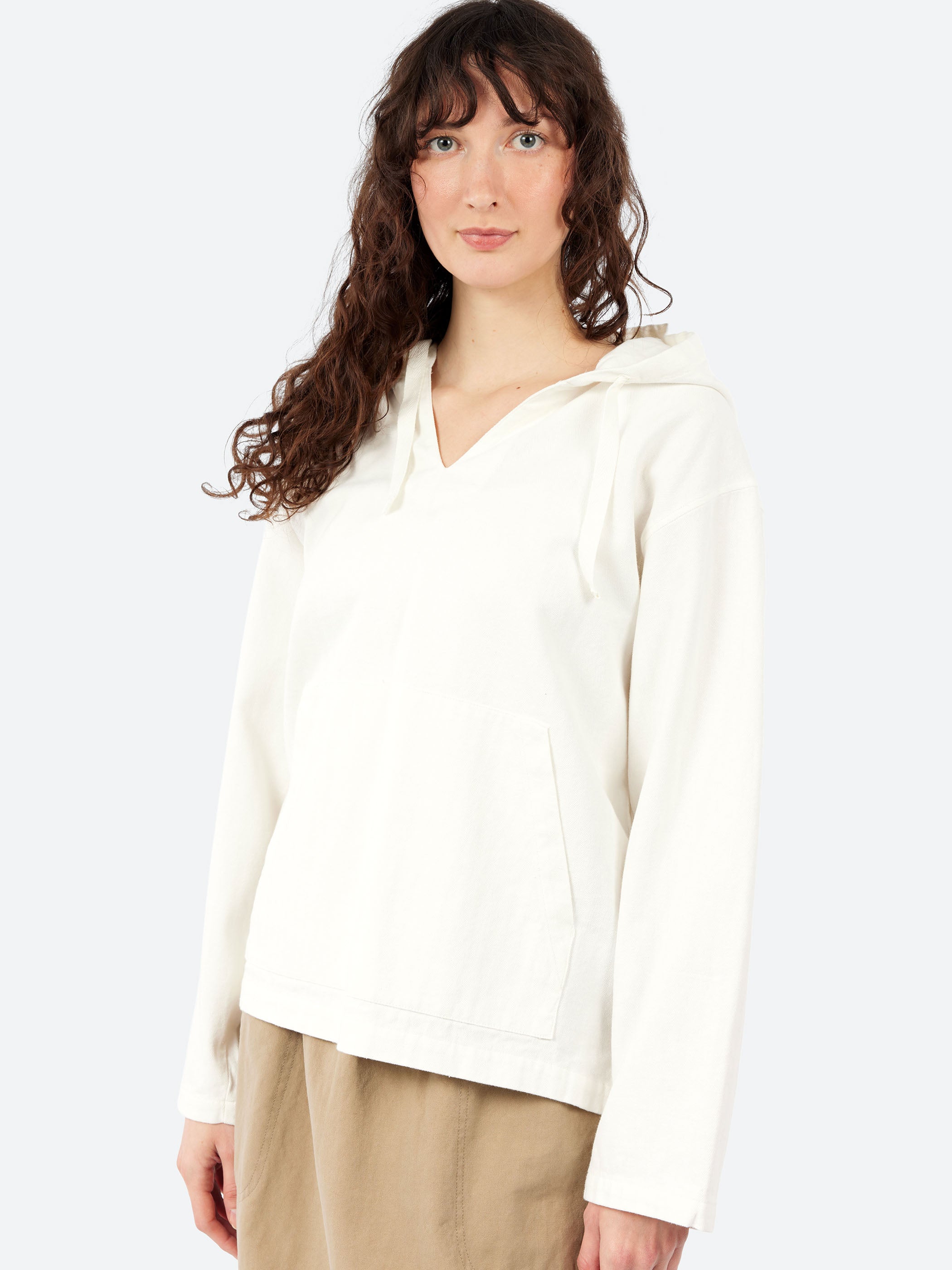 Cotton Linen Herringbone Hoodie