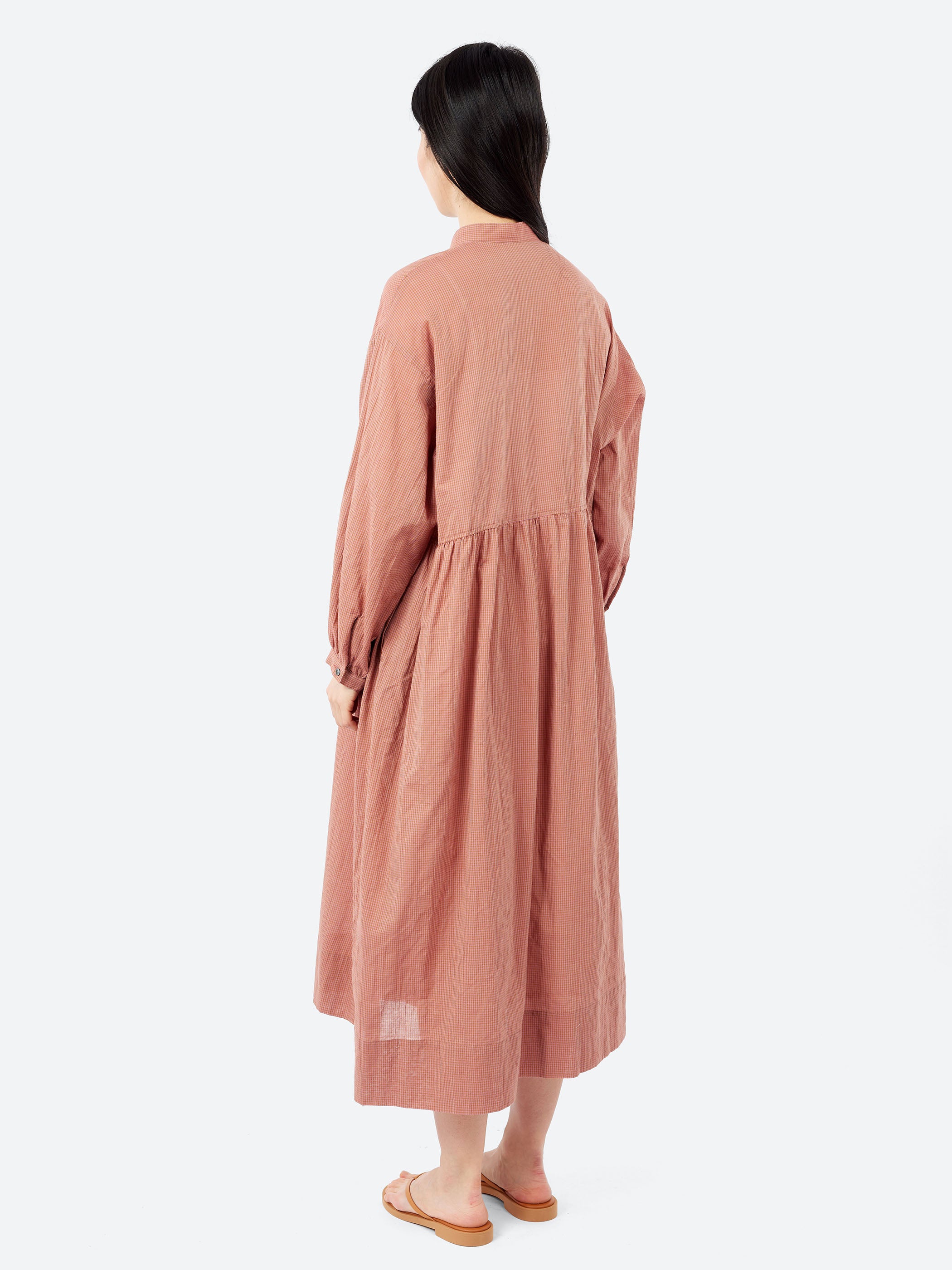 Shirring Lawn Gingham Farmer's Dress