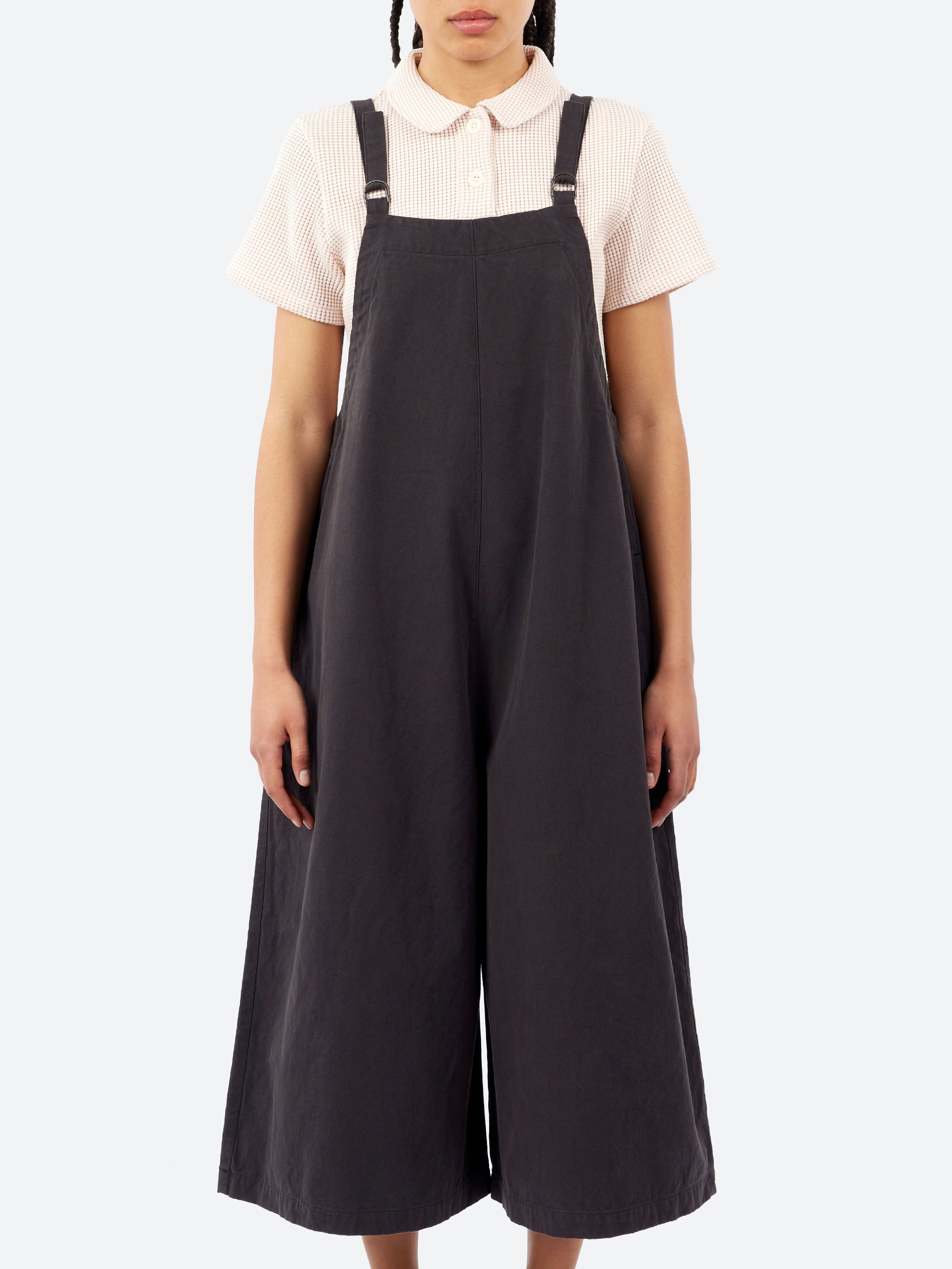 Cotton Linen Canvas Salopette Pants