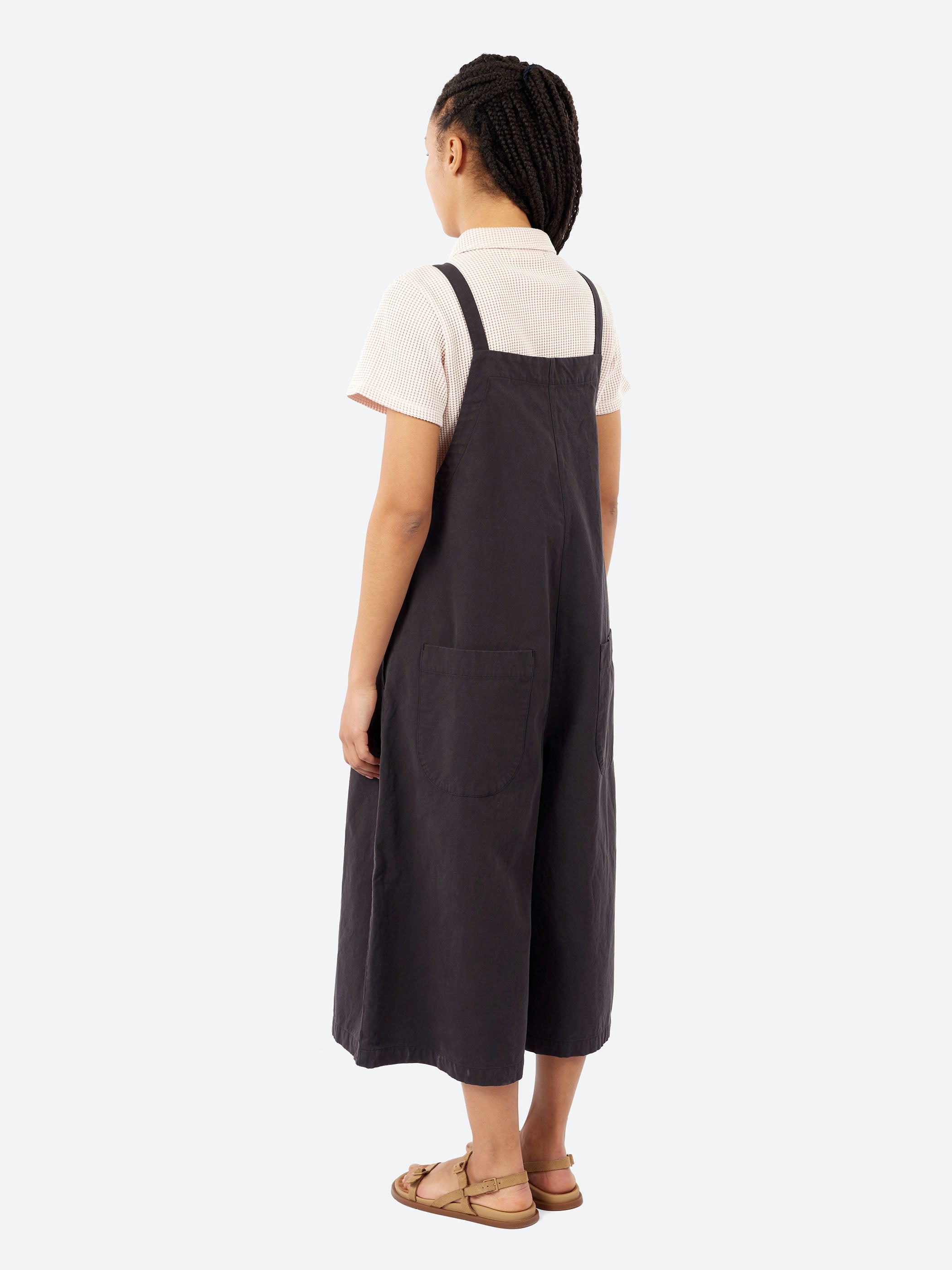 Cotton Linen Canvas Salopette Pants