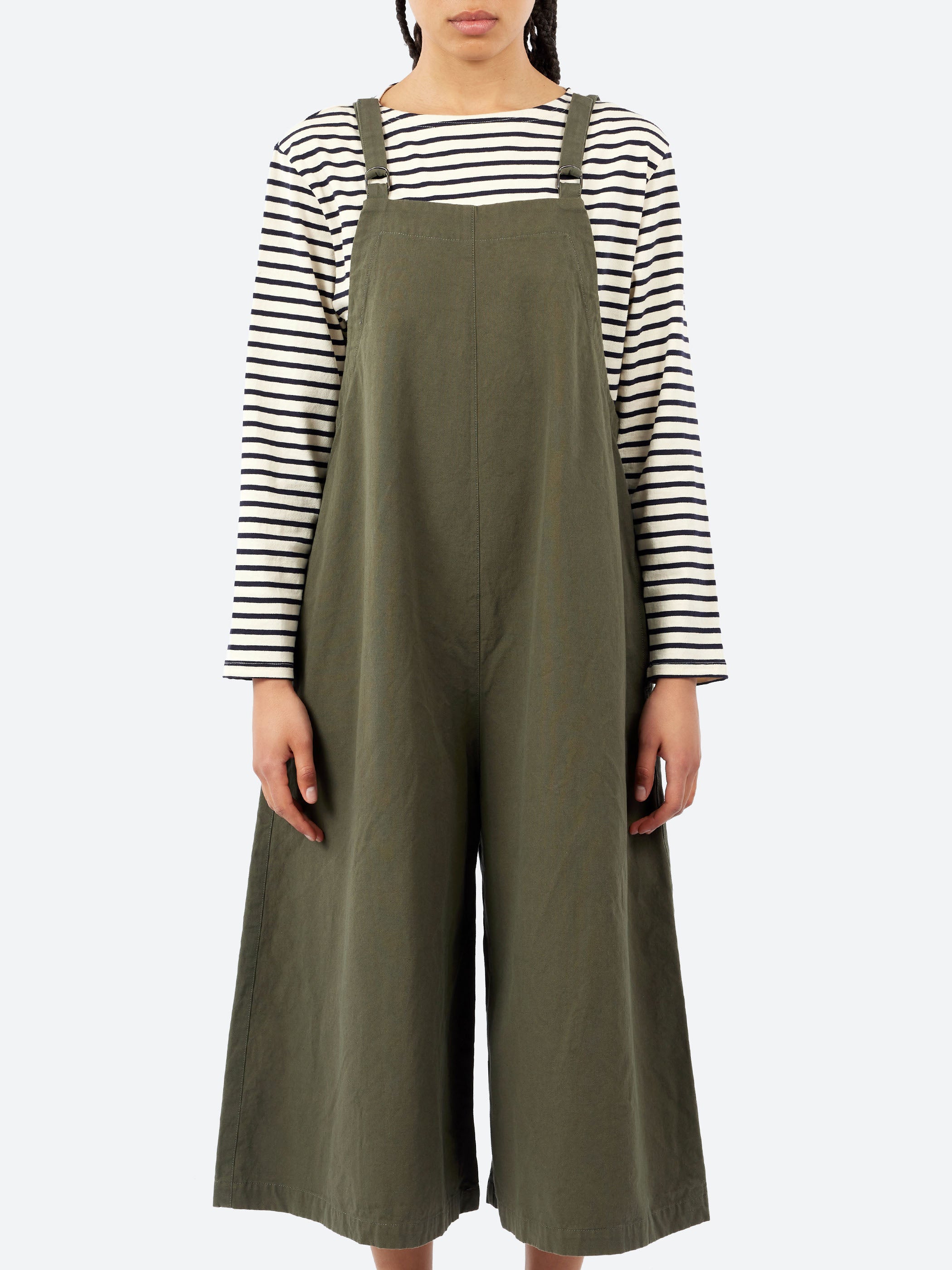 Cotton Linen Canvas Salopette Pants