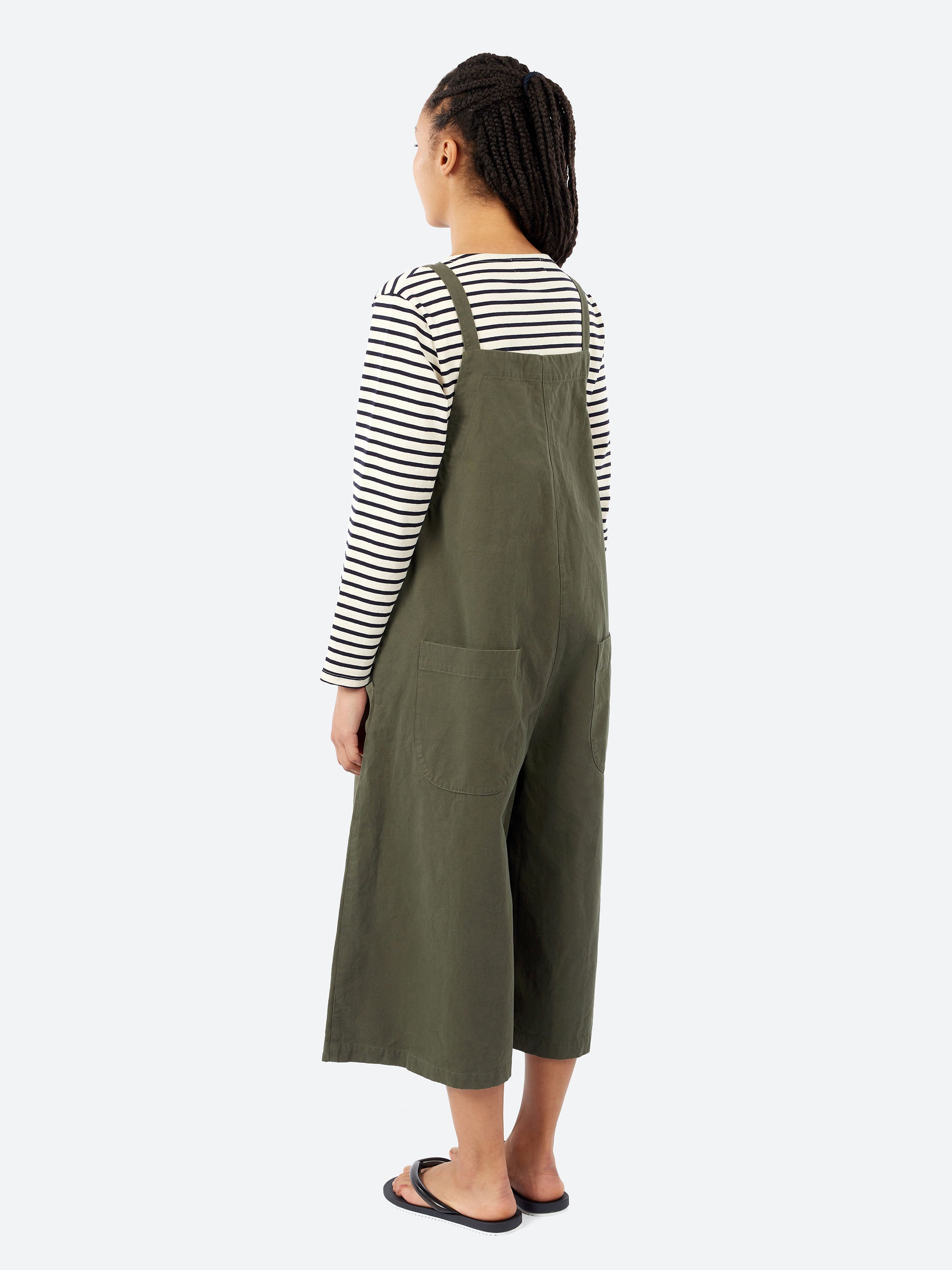 Cotton Linen Canvas Salopette Pants