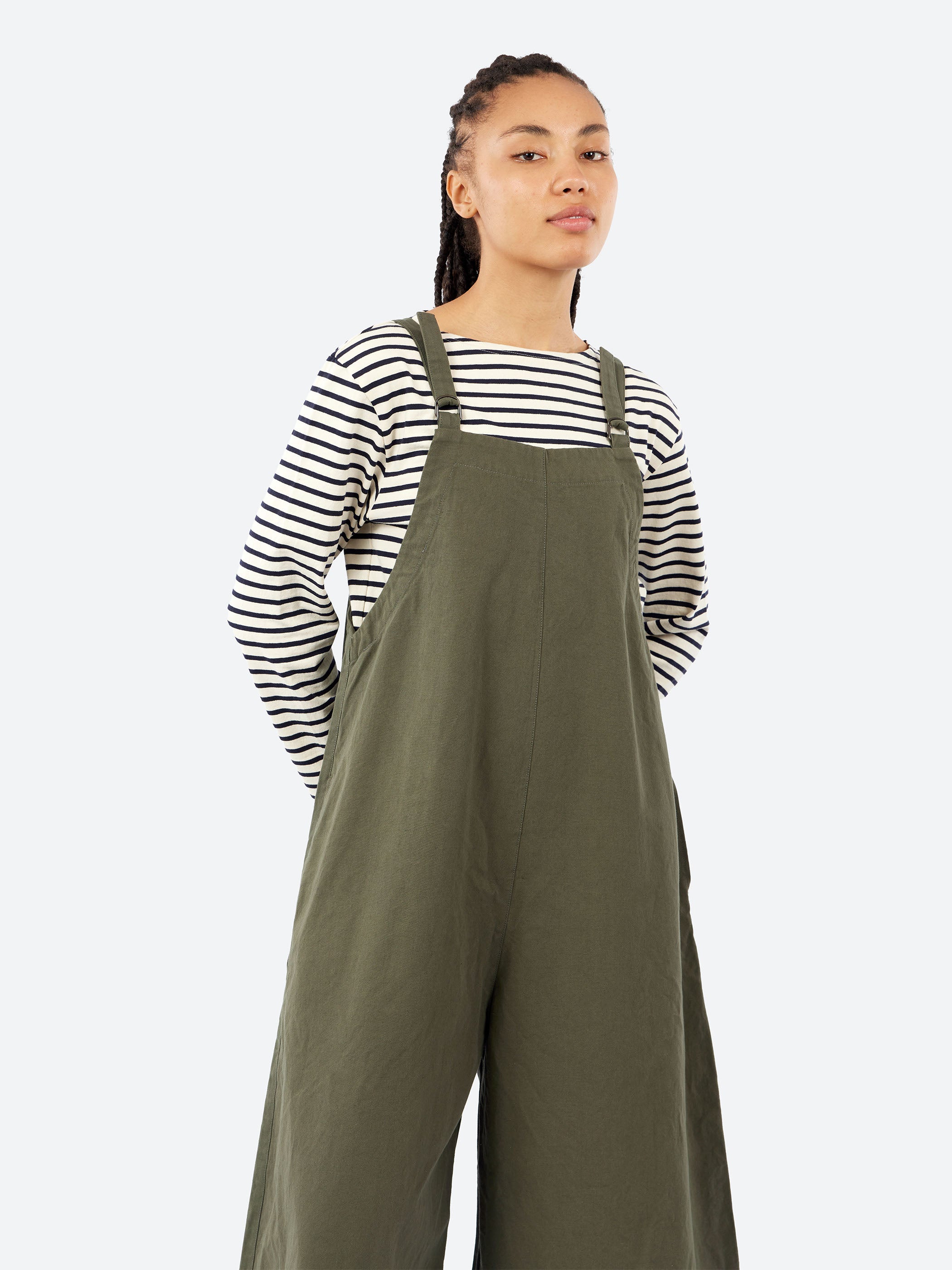 Cotton Linen Canvas Salopette Pants