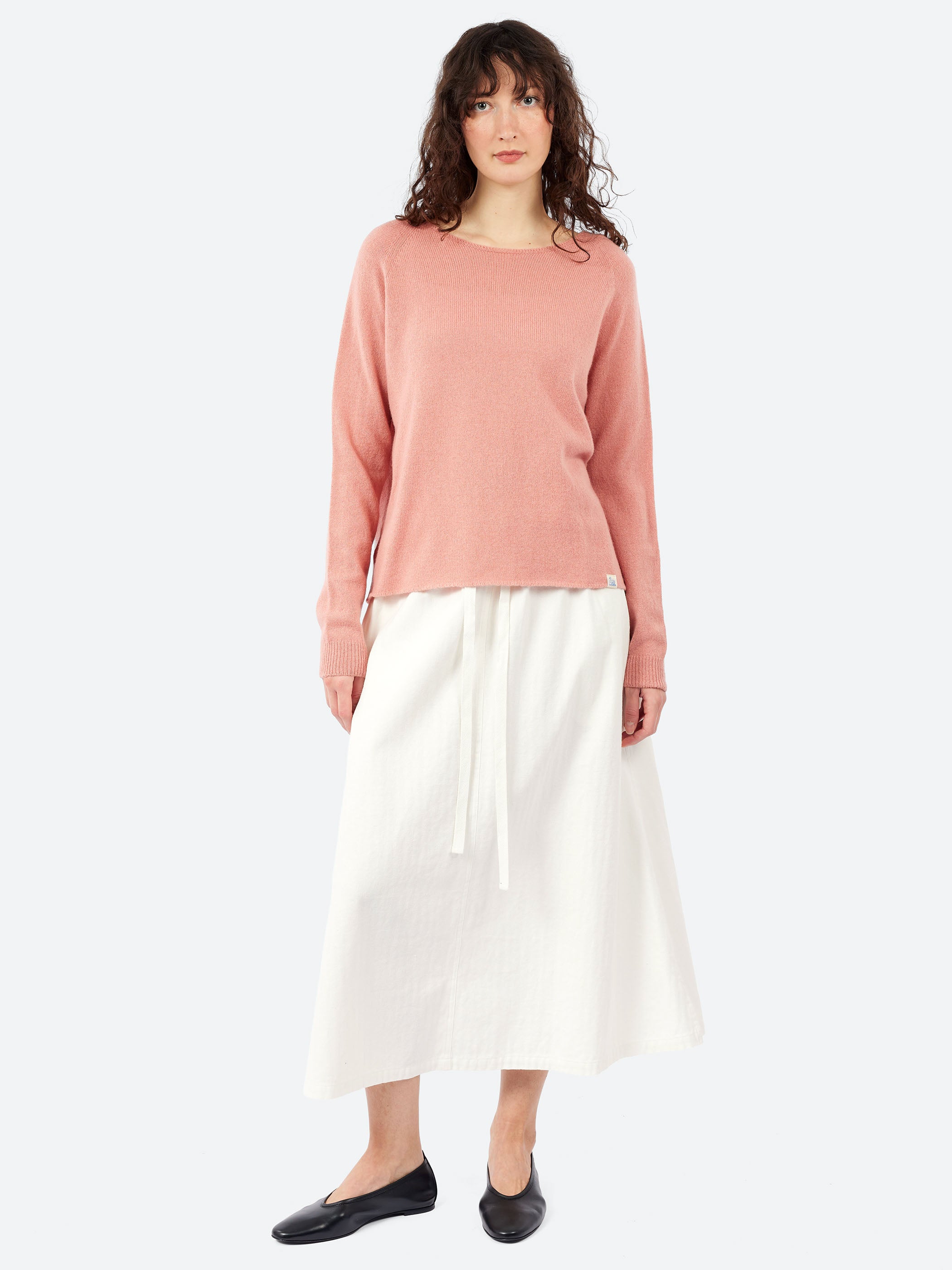 Cotton Linen Herringbone Skirt