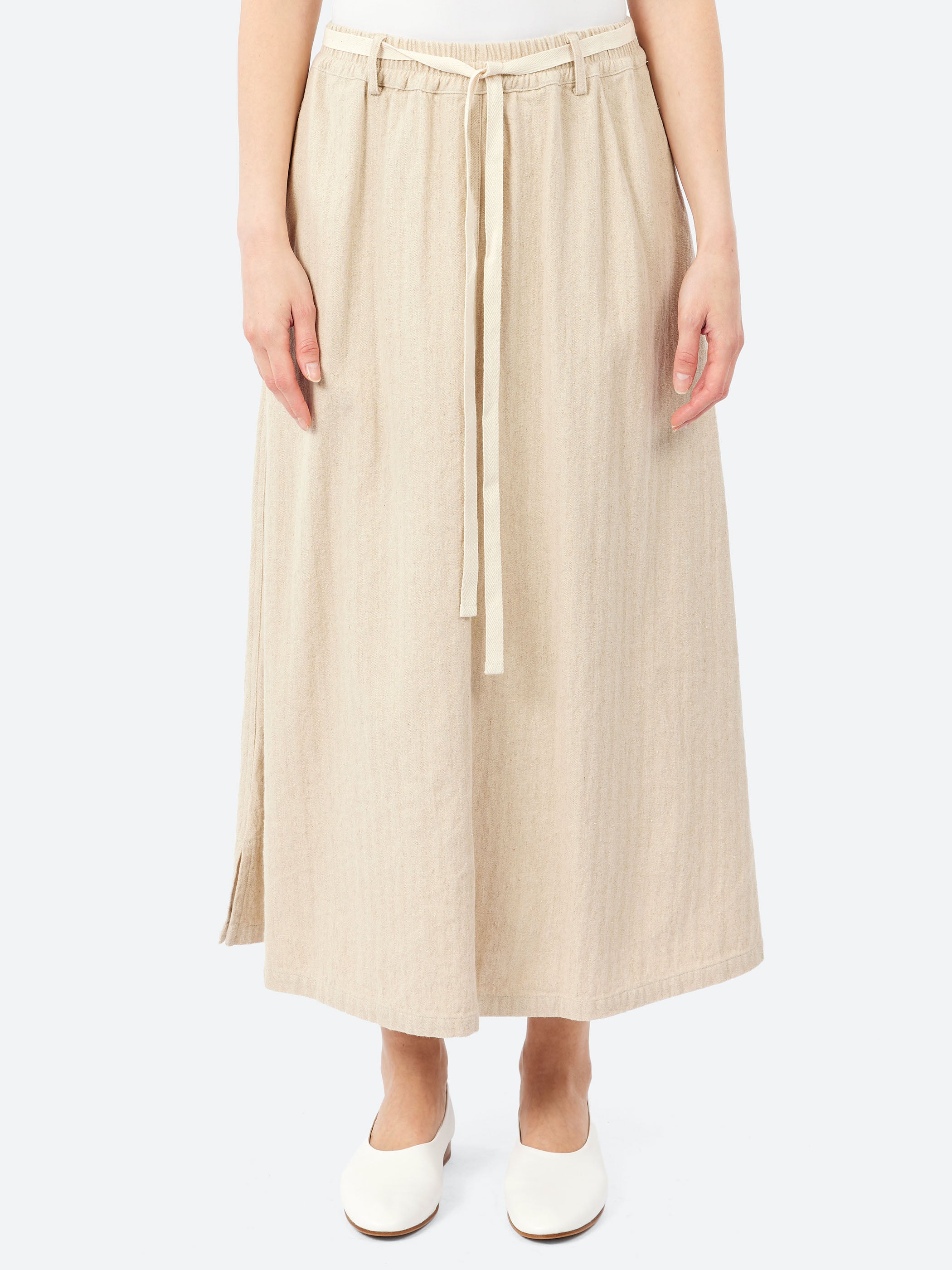 Cotton Linen Herringbone Skirt