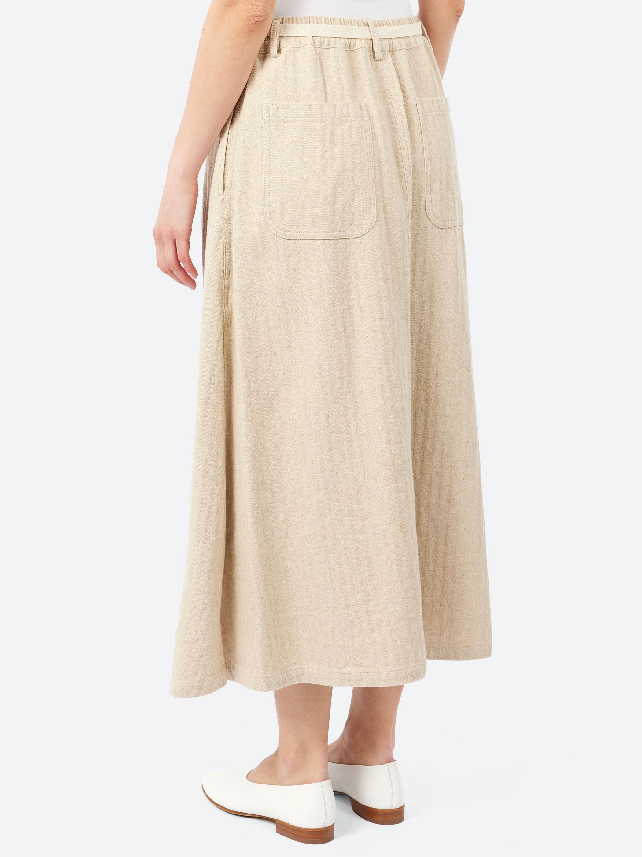 Cotton Linen Herringbone Skirt