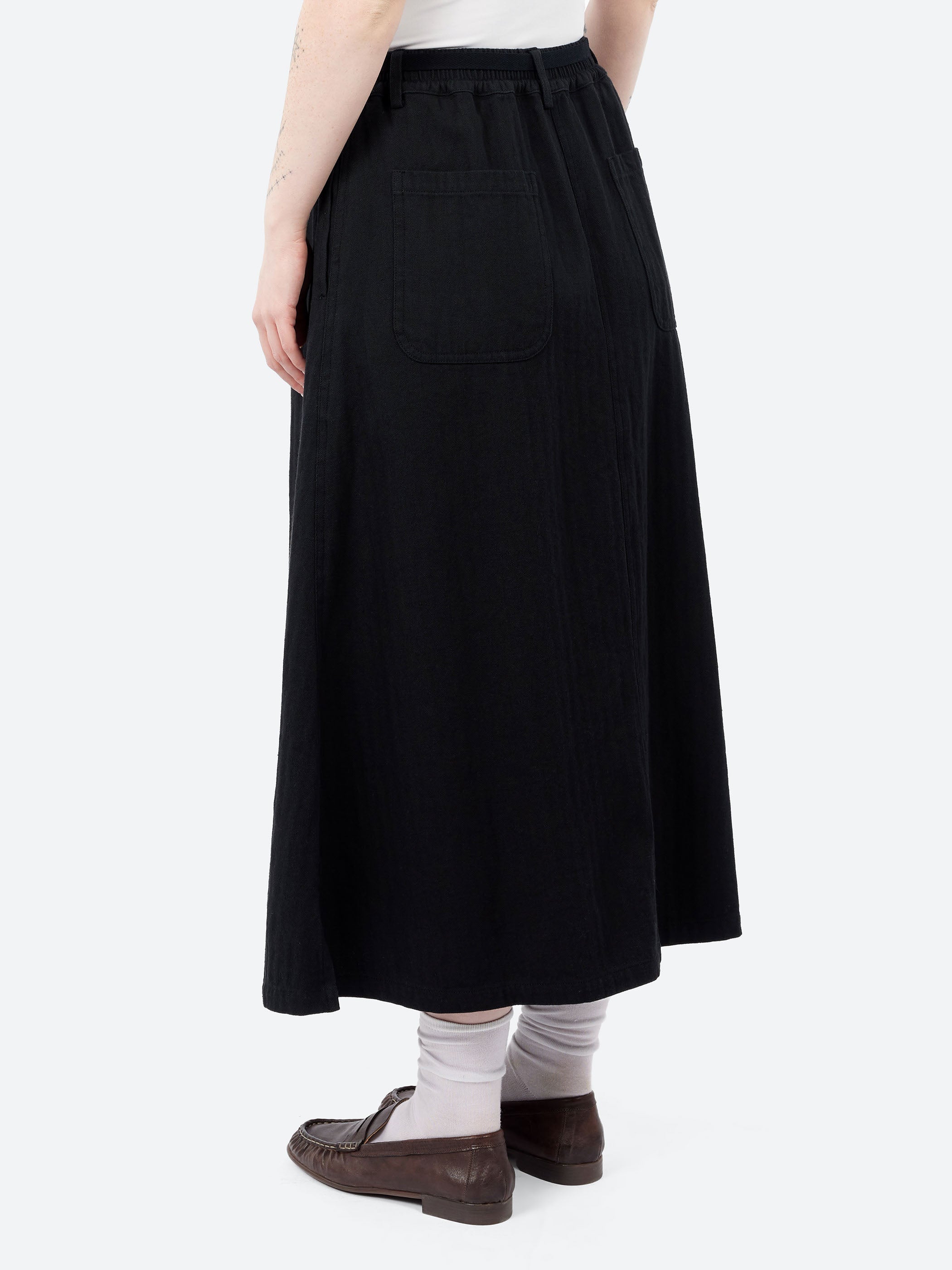 Cotton Linen Herringbone Skirt
