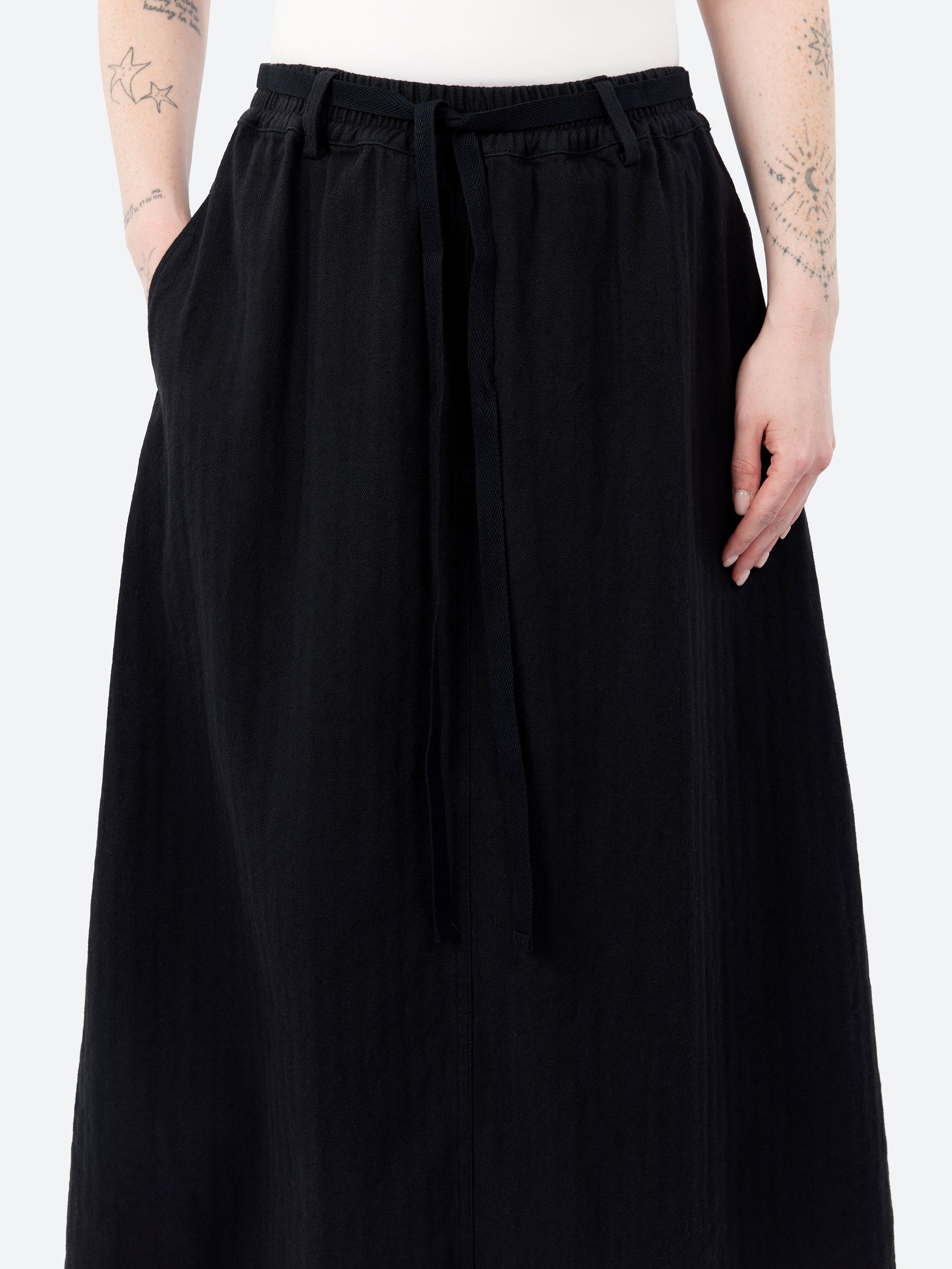 Cotton Linen Herringbone Skirt