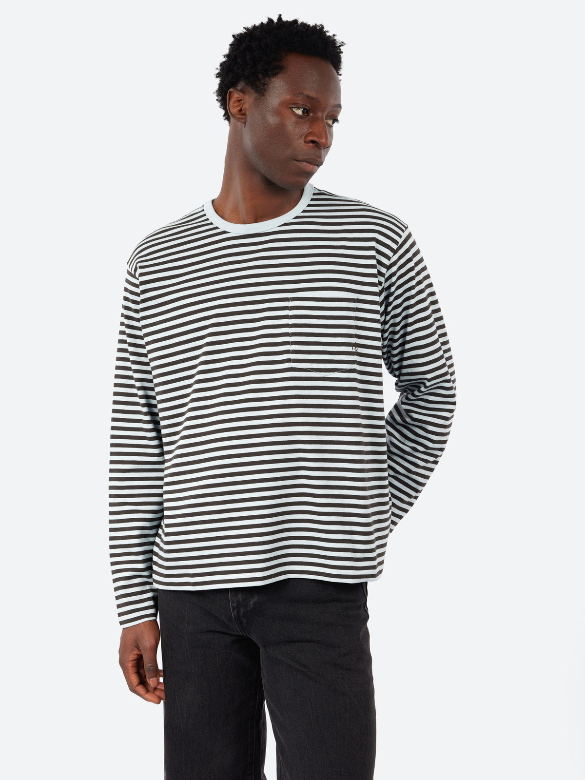 Striped Boxy Long-Sleeve Tee