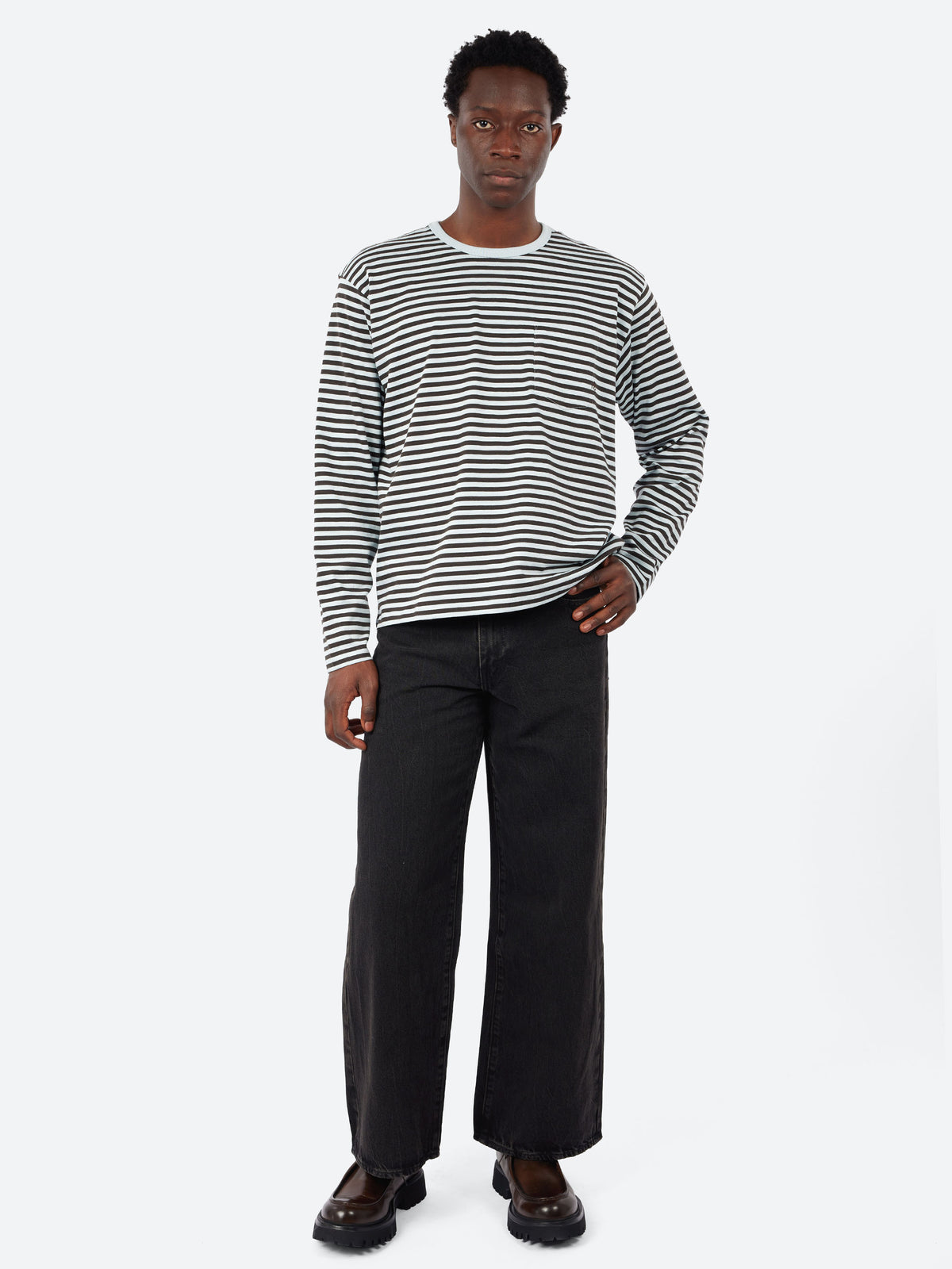 Striped Boxy Long-Sleeve Tee