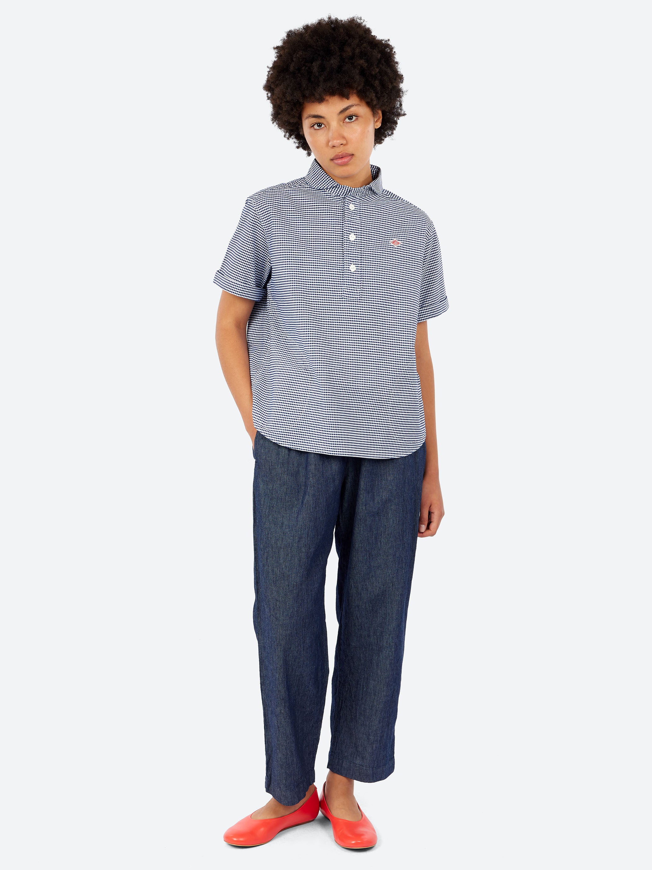 Linen and Cotton Denim Balloon Pants