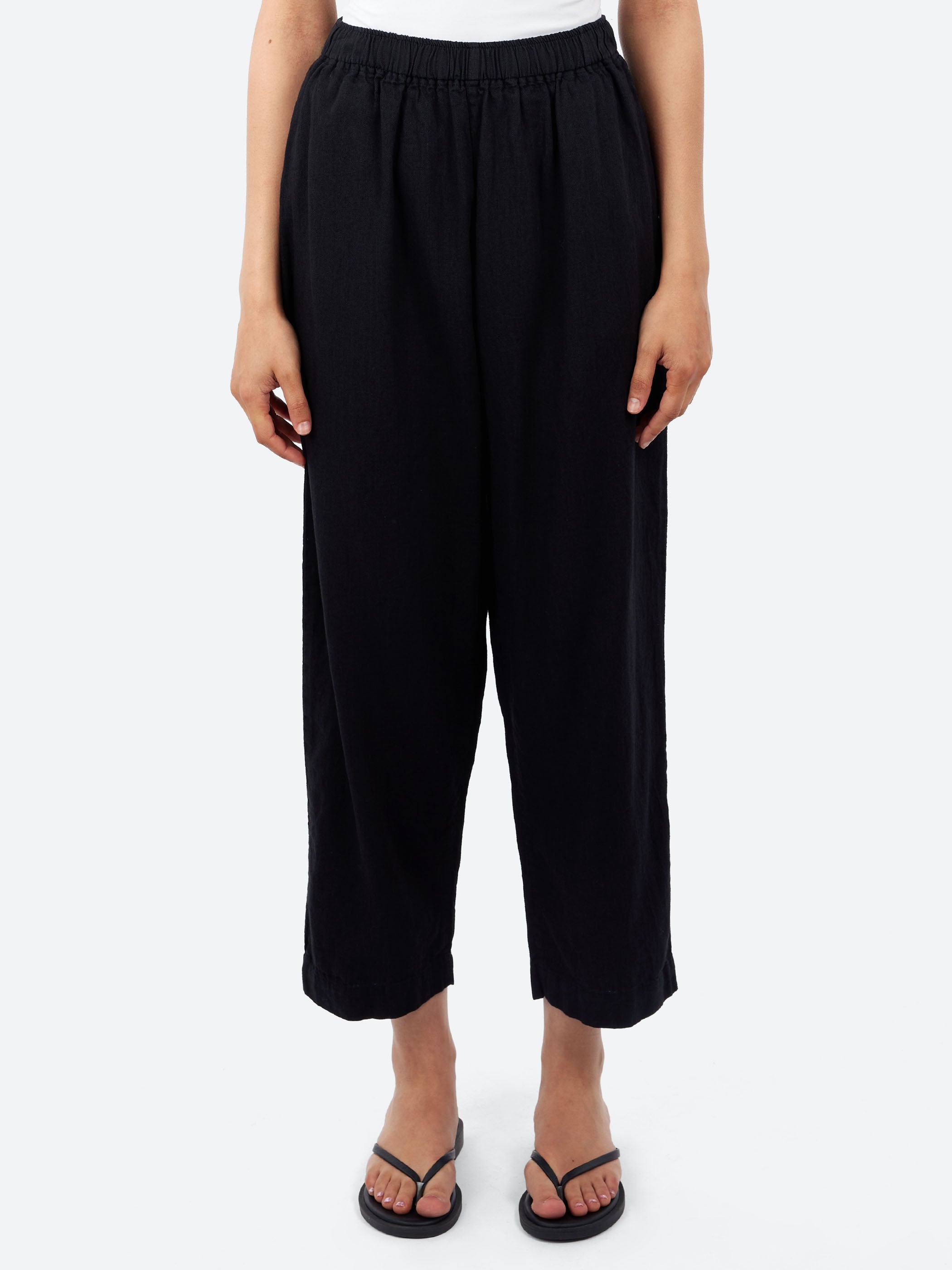 Linen and Cotton Denim Balloon Pants