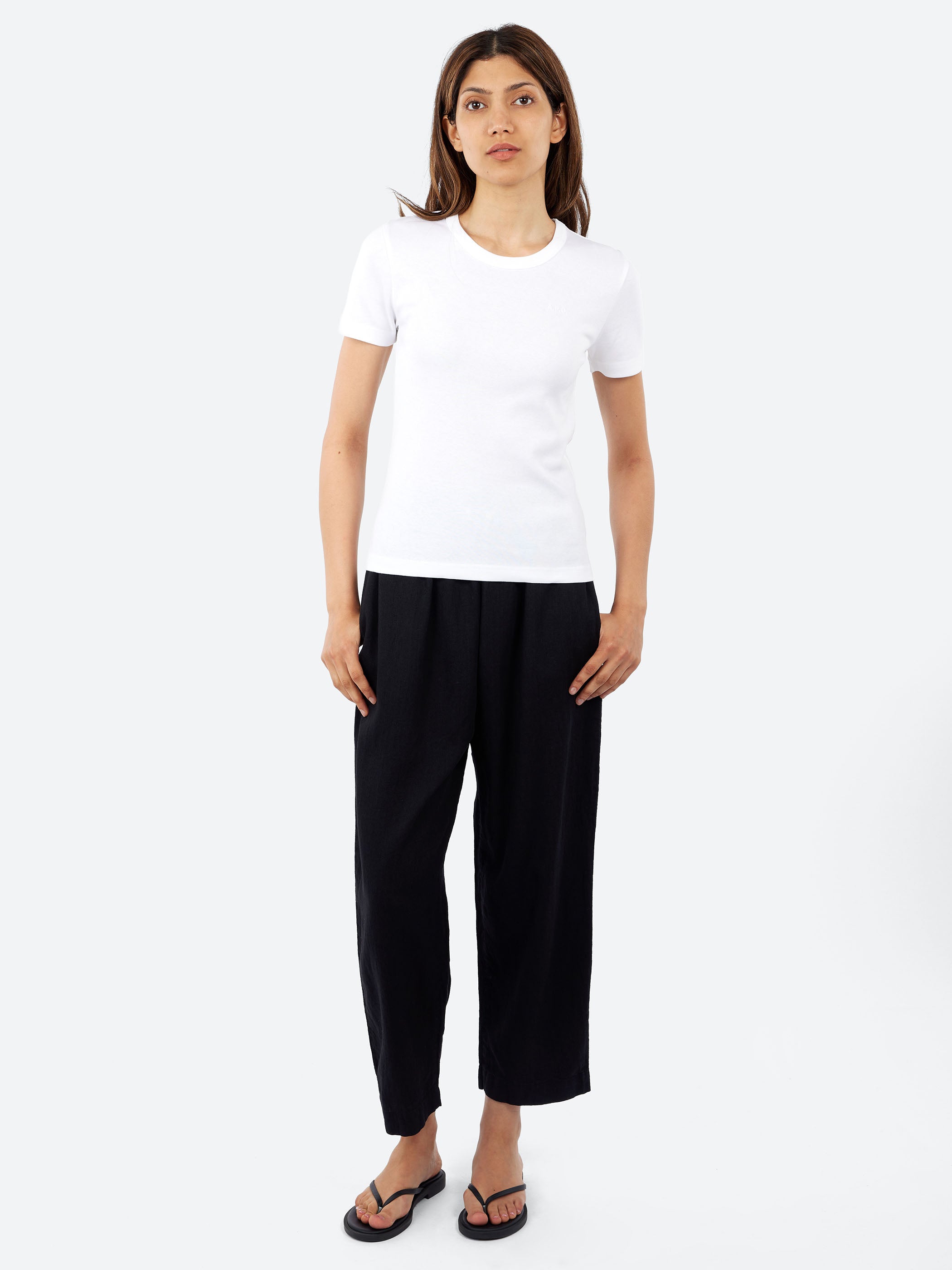 Linen and Cotton Denim Balloon Pants