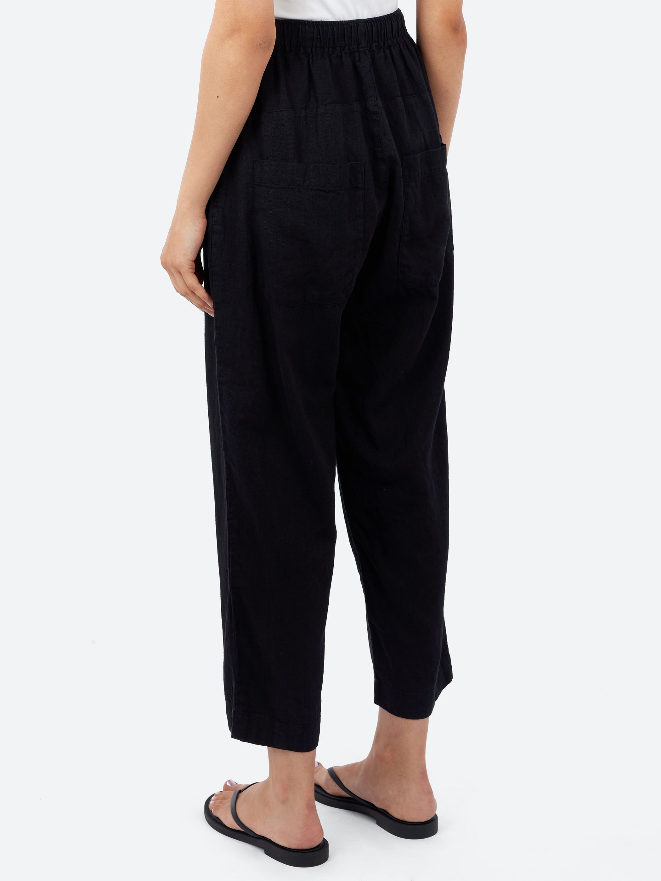 Linen and Cotton Denim Balloon Pants