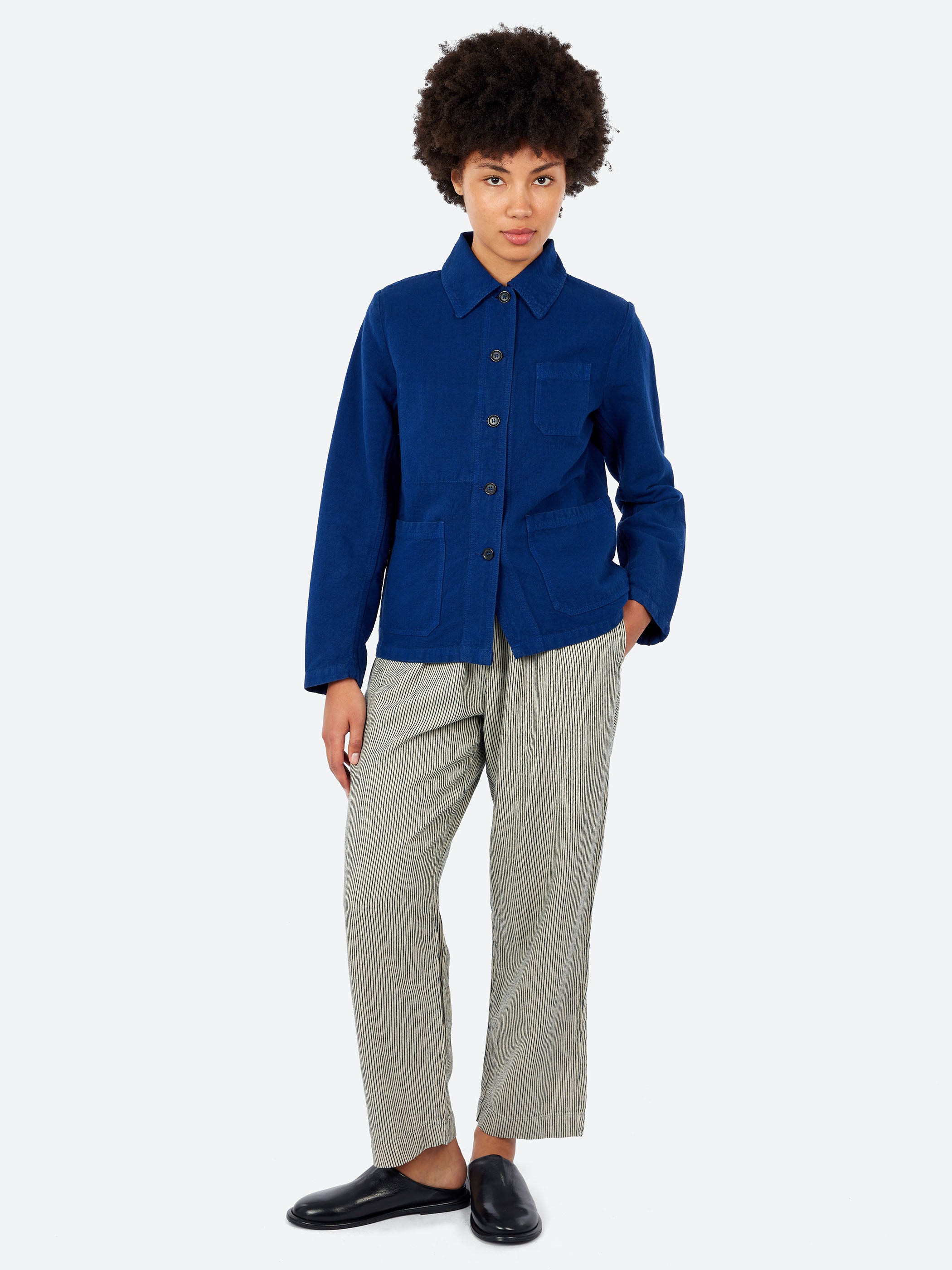 Linen and Cotton Hickory Balloon Pants