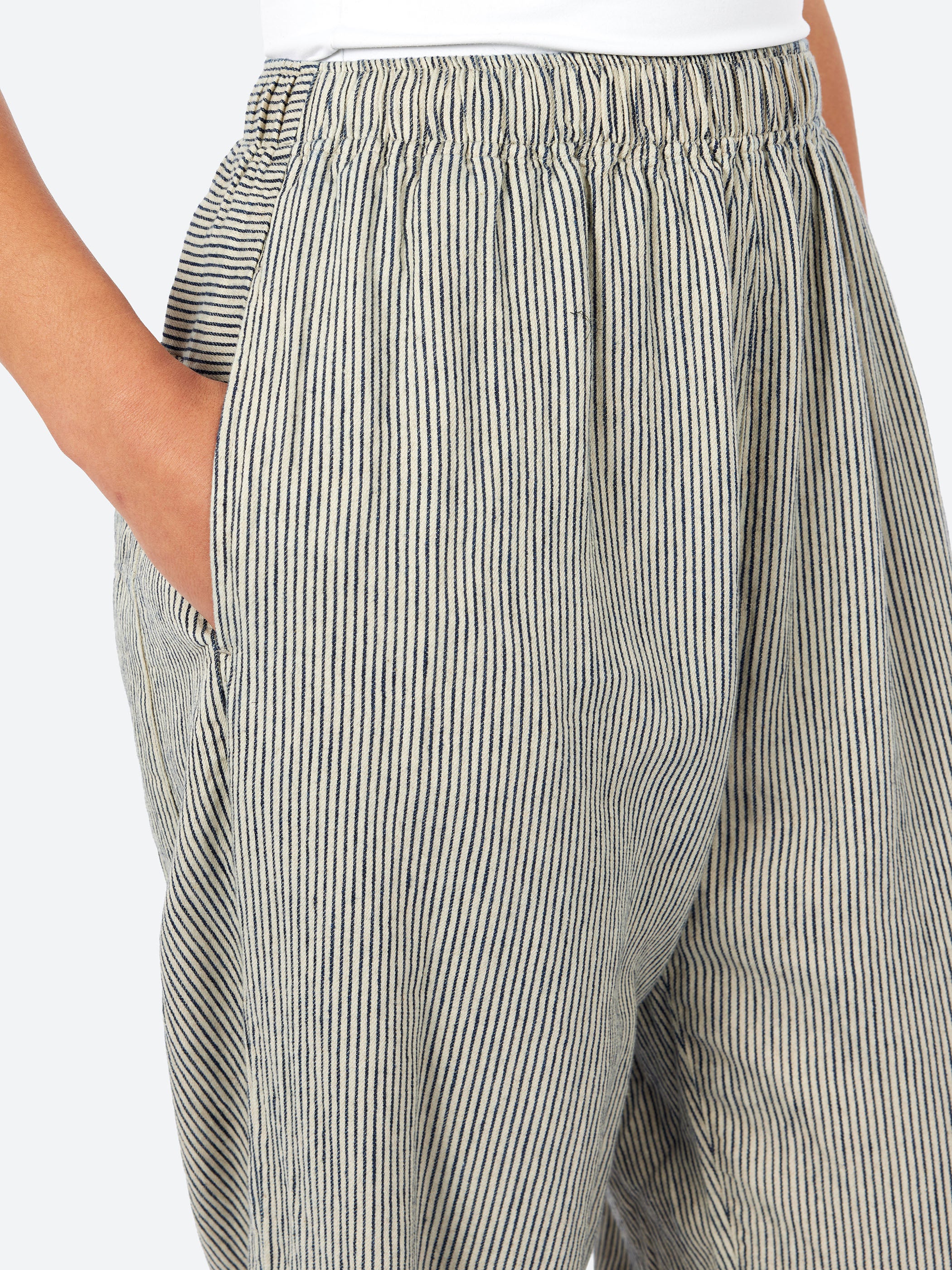 Linen and Cotton Hickory Balloon Pants