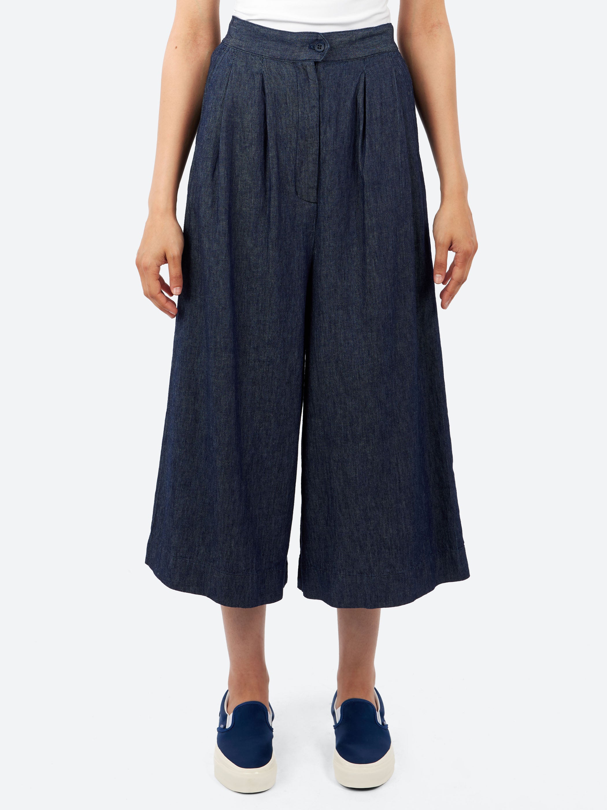 Kyoko Linen and Cotton Denim Culottes