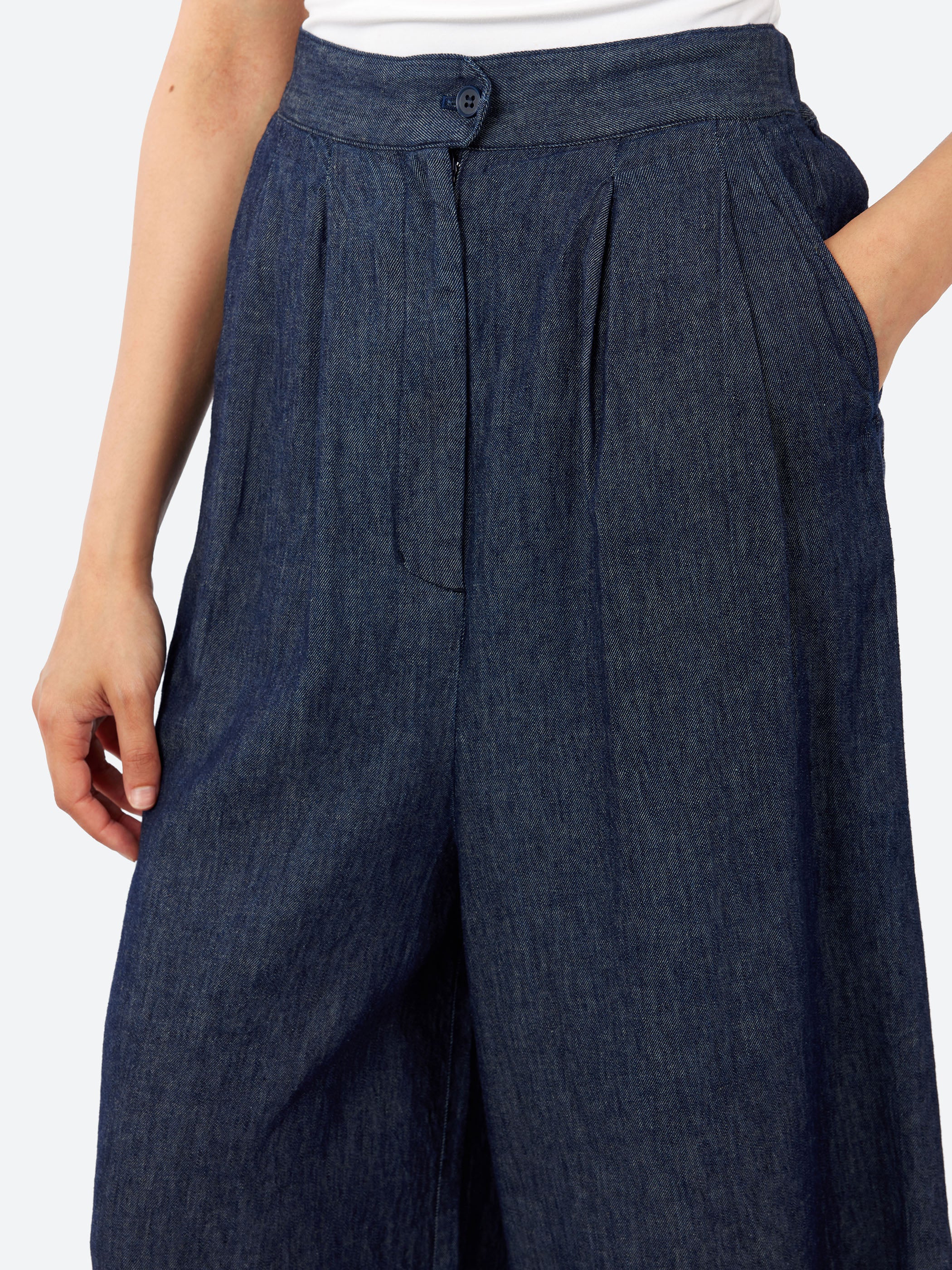 Kyoko Linen and Cotton Denim Culottes