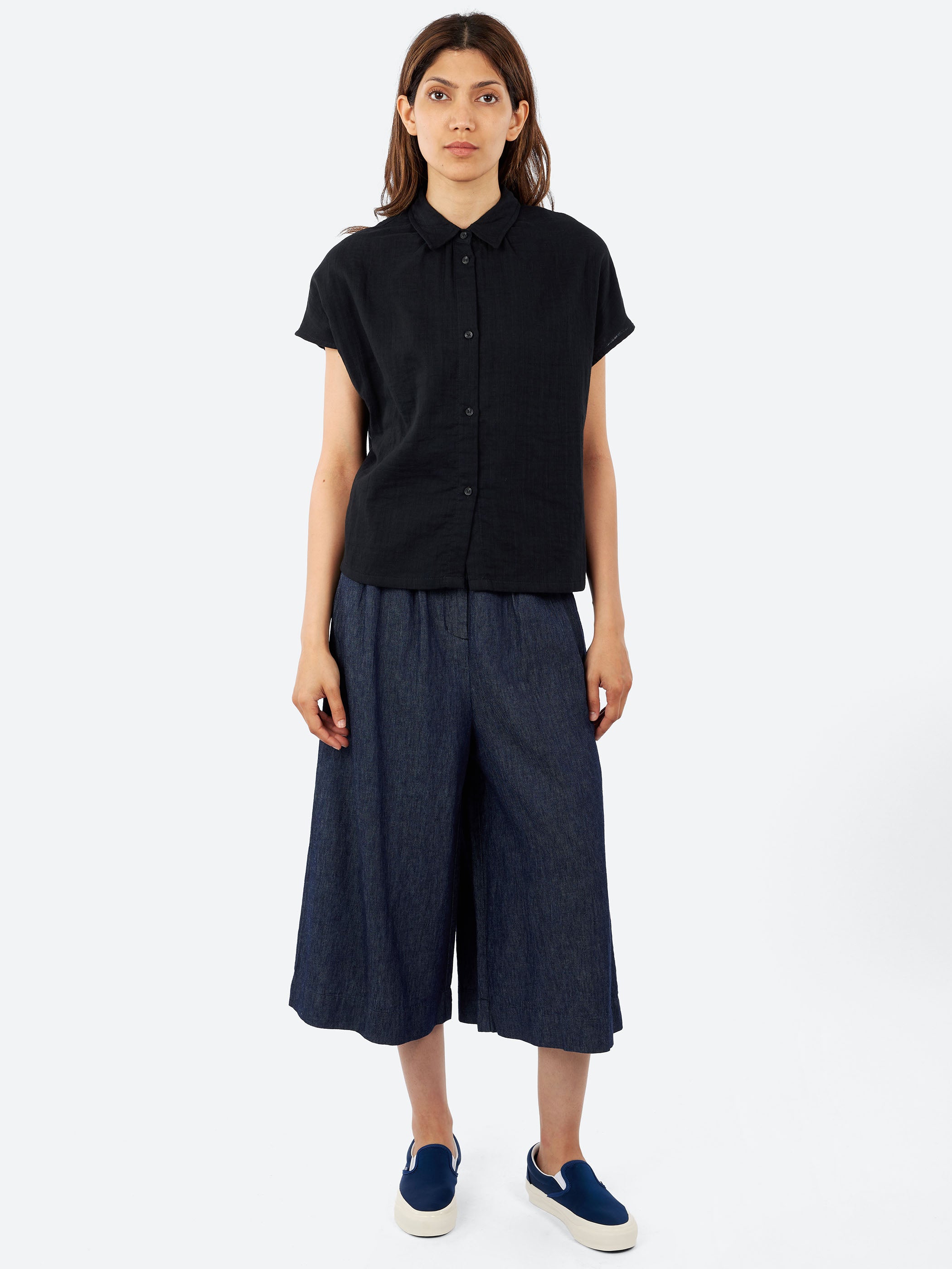 Kyoko Linen and Cotton Denim Culottes