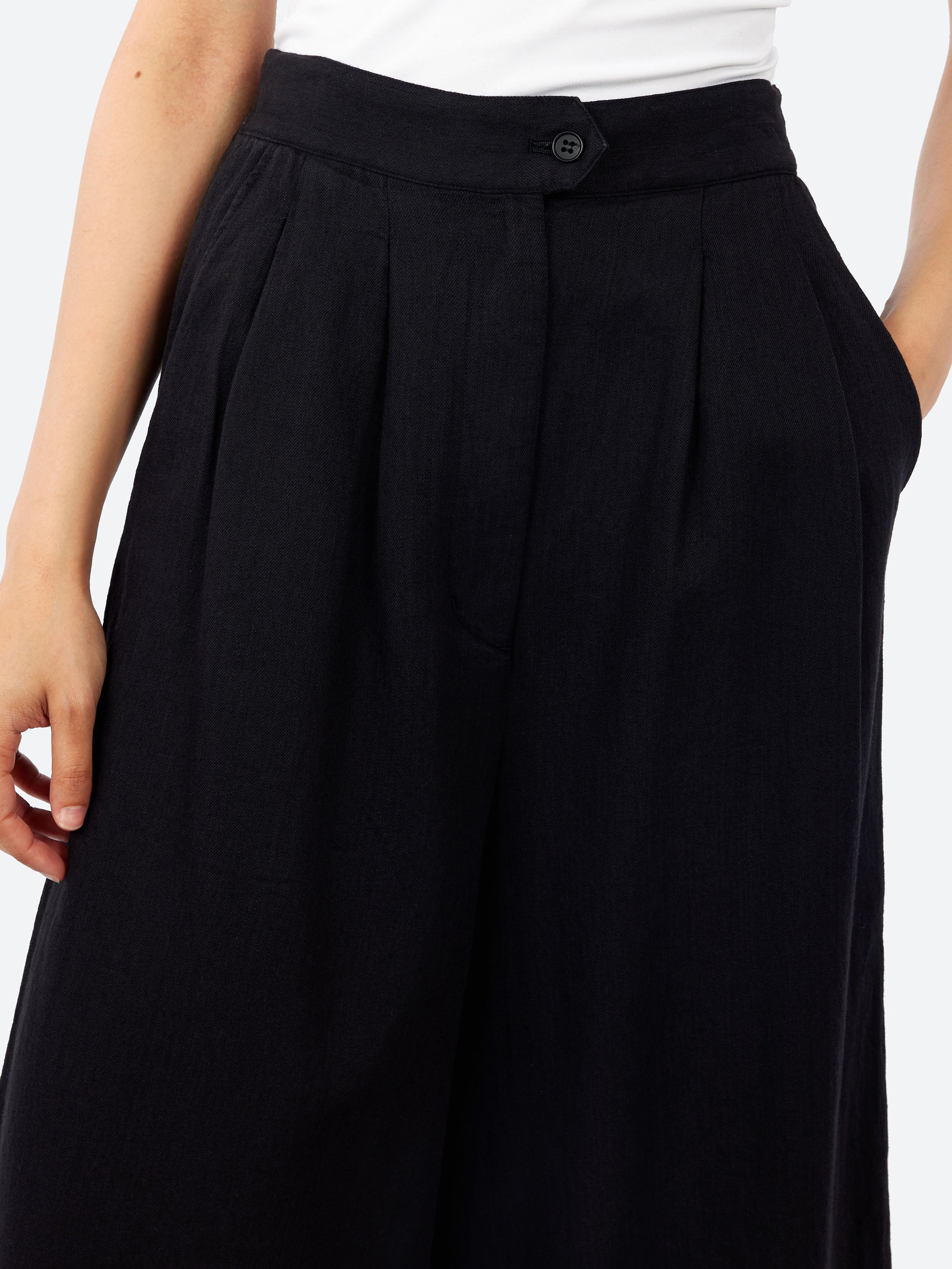 Kyoko Linen and Cotton Denim Culottes