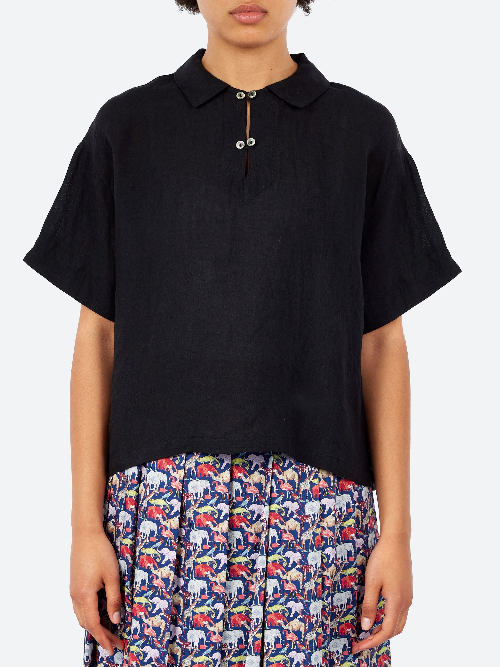 Belgium Linen Flat Collar Shirt