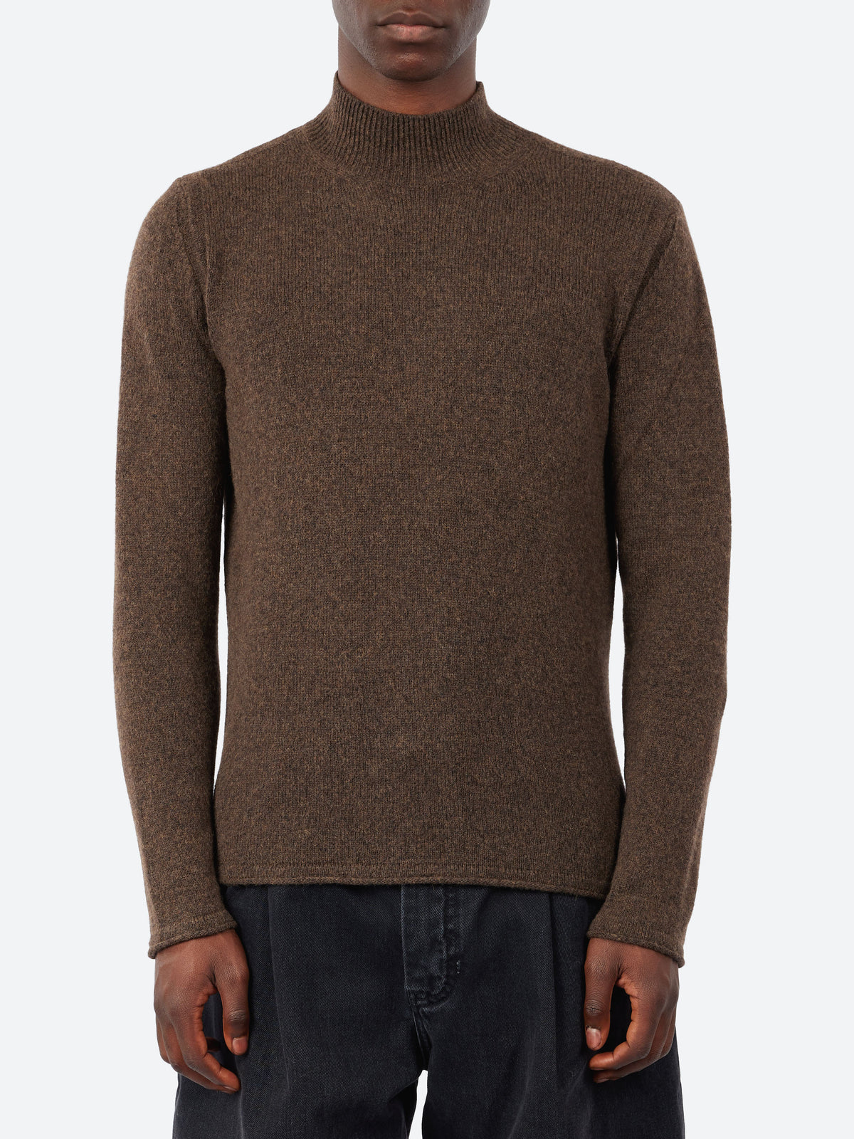 Camel Wool Mockneck Sweater