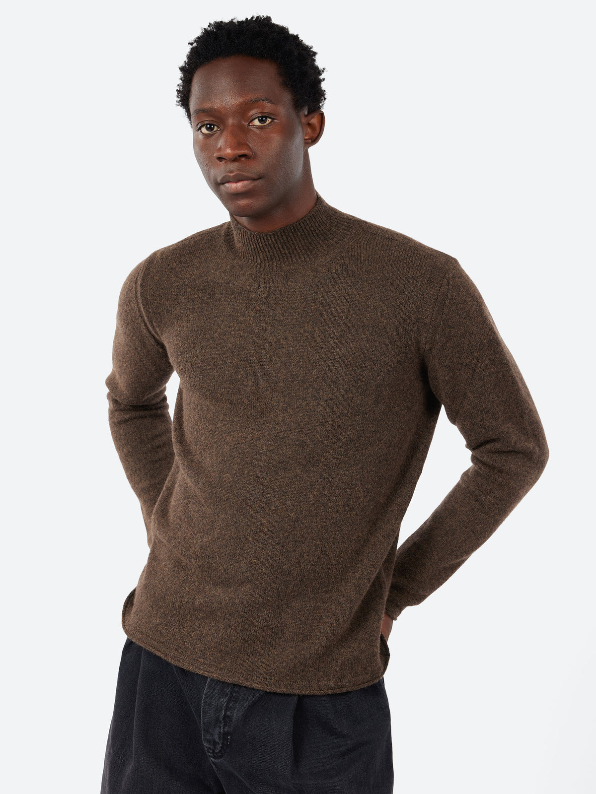 Camel Wool Mockneck Sweater