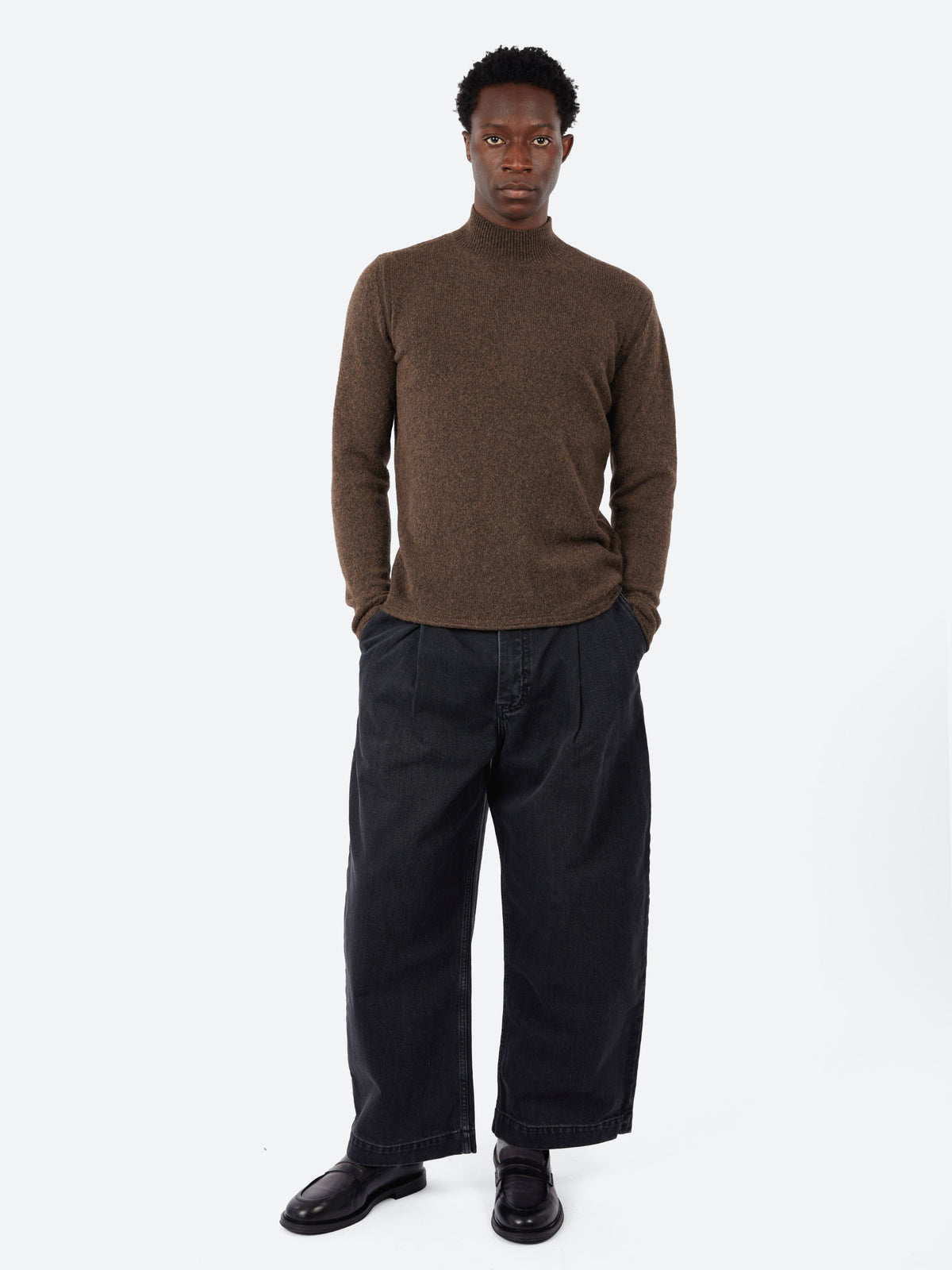 Camel Wool Mockneck Sweater