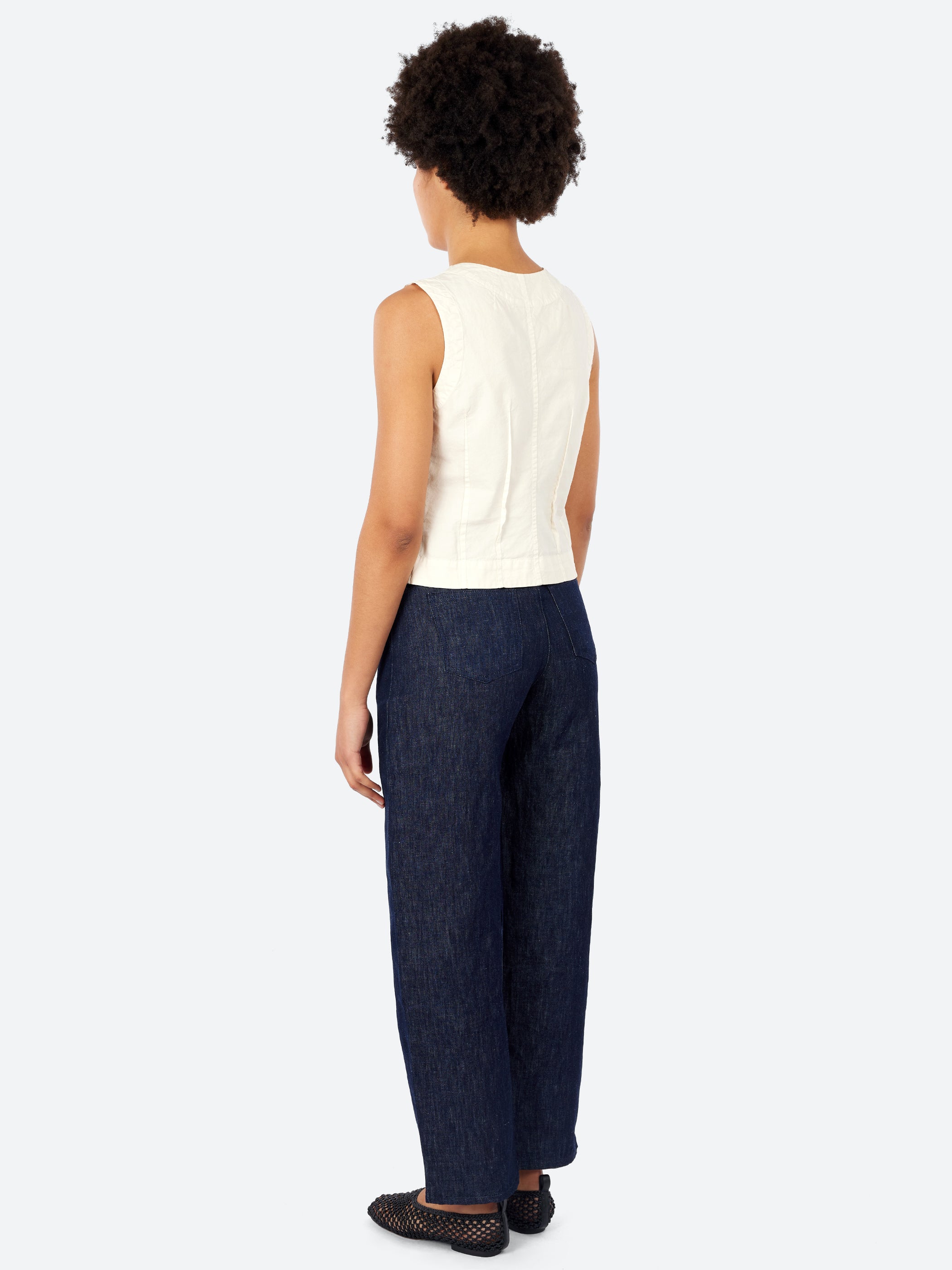 Cotton Linen Poplin Sleeveless Top
