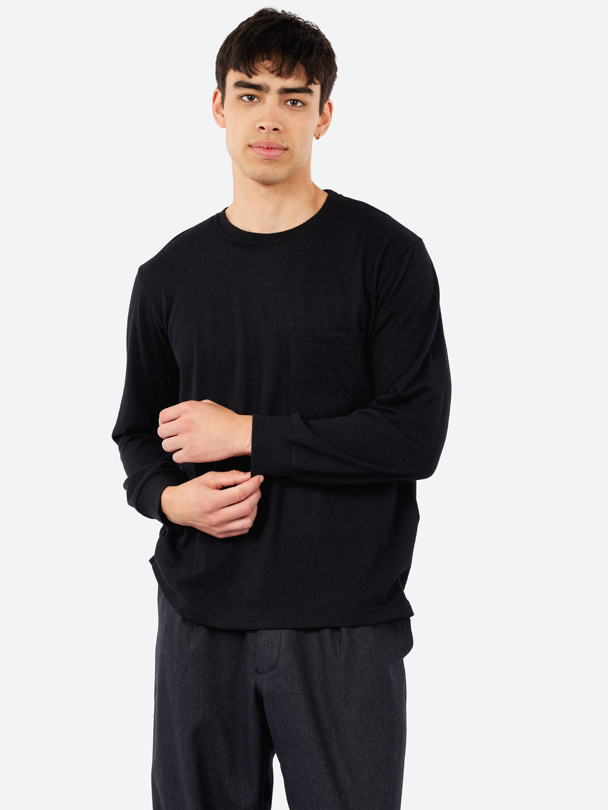 Recycled Wool Mix SJ L/S Pocket Tee