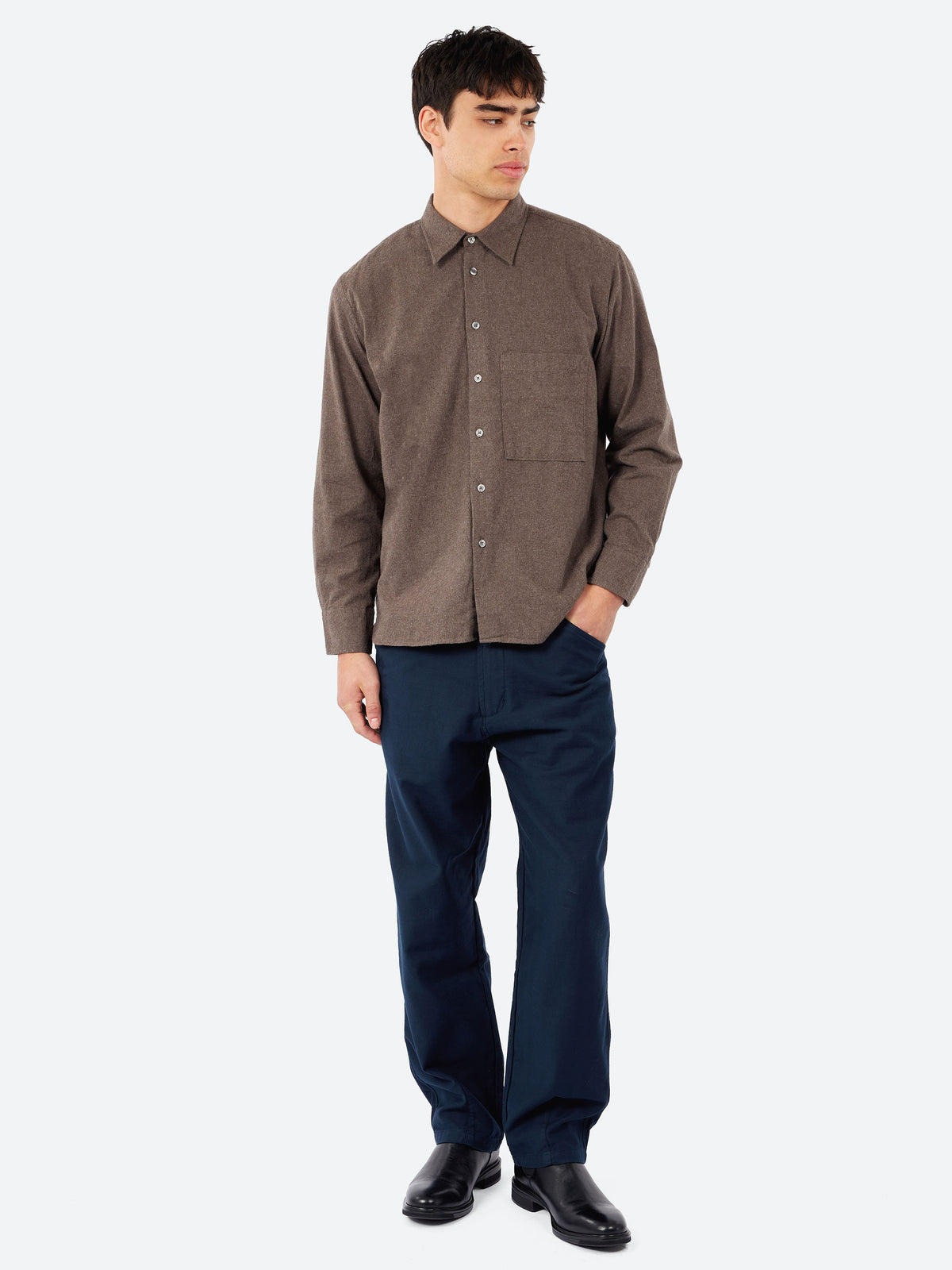 Brushed Flannel Square Pocket Shirt