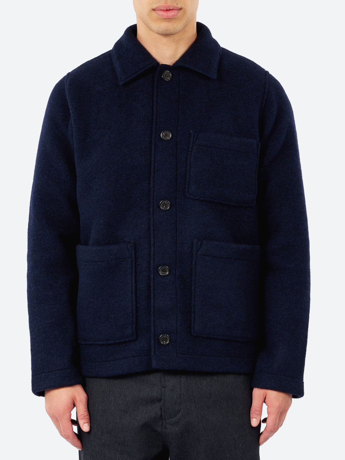 Techno Melton Plain Tag Jacket