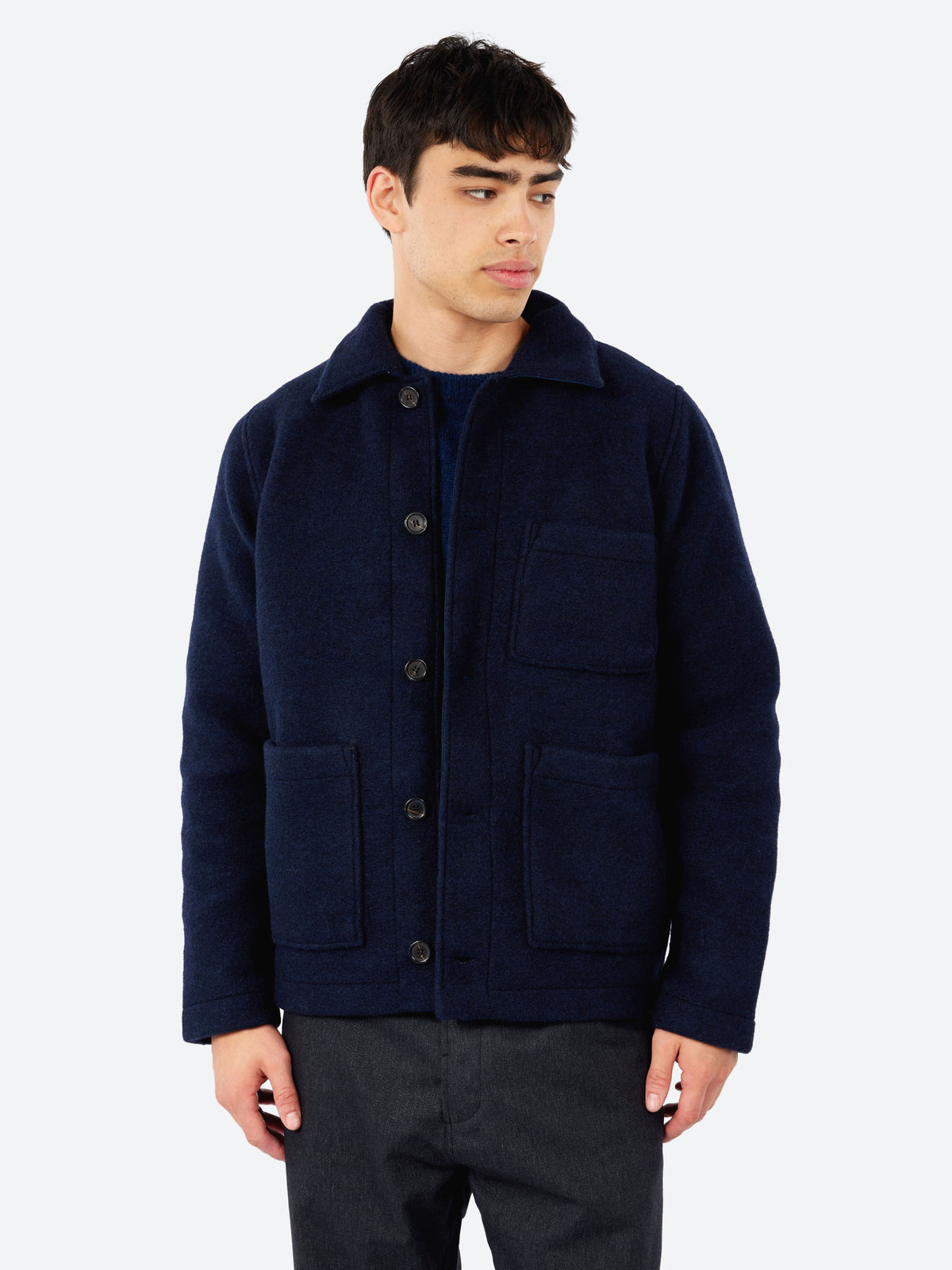 Techno Melton Plain Tag Jacket
