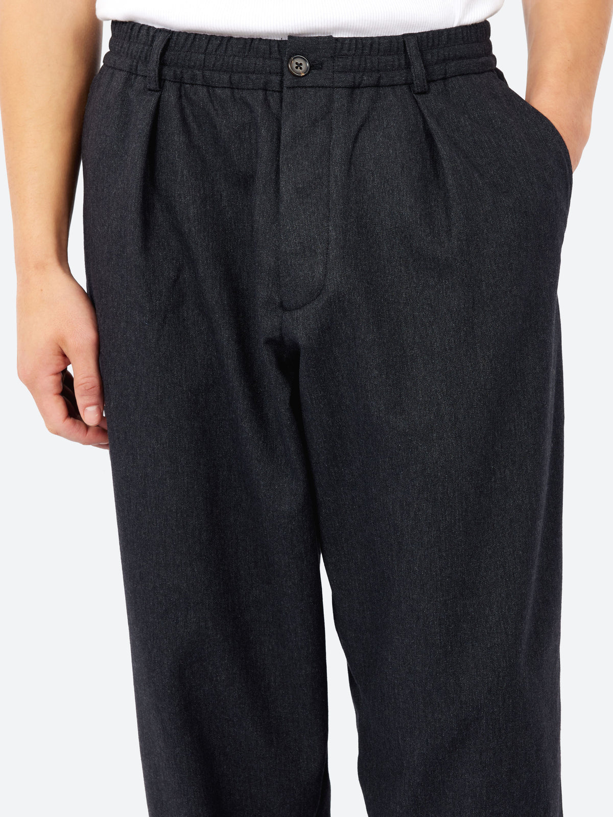 Recycled Italian Tweed Pleated Track Pant