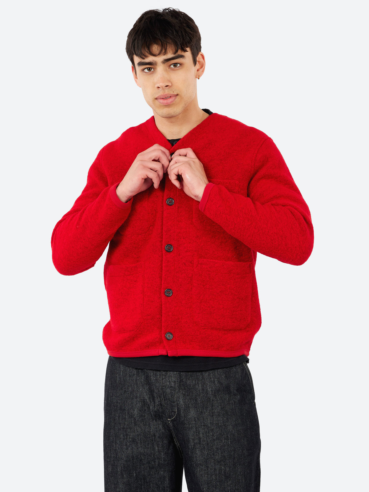 Wool Fleece Cardigan
