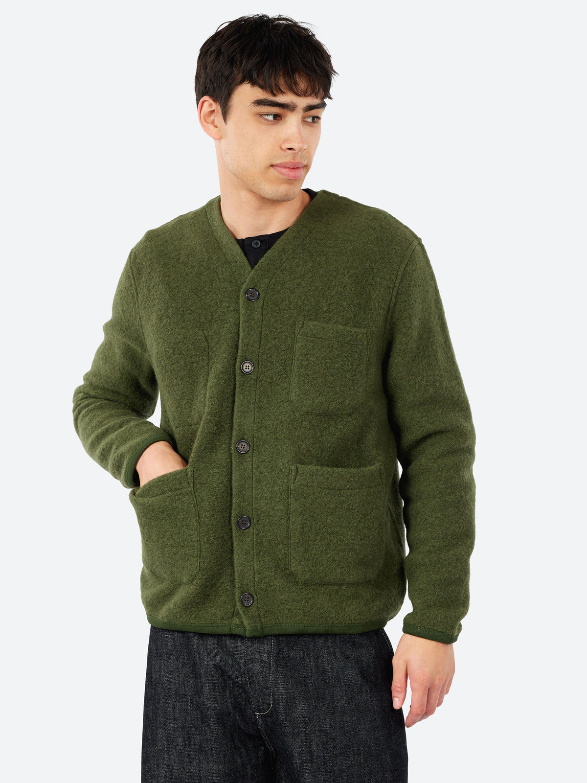 Wool Fleece Cardigan
