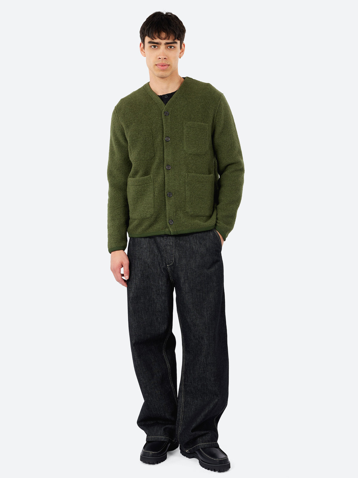 Wool Fleece Cardigan