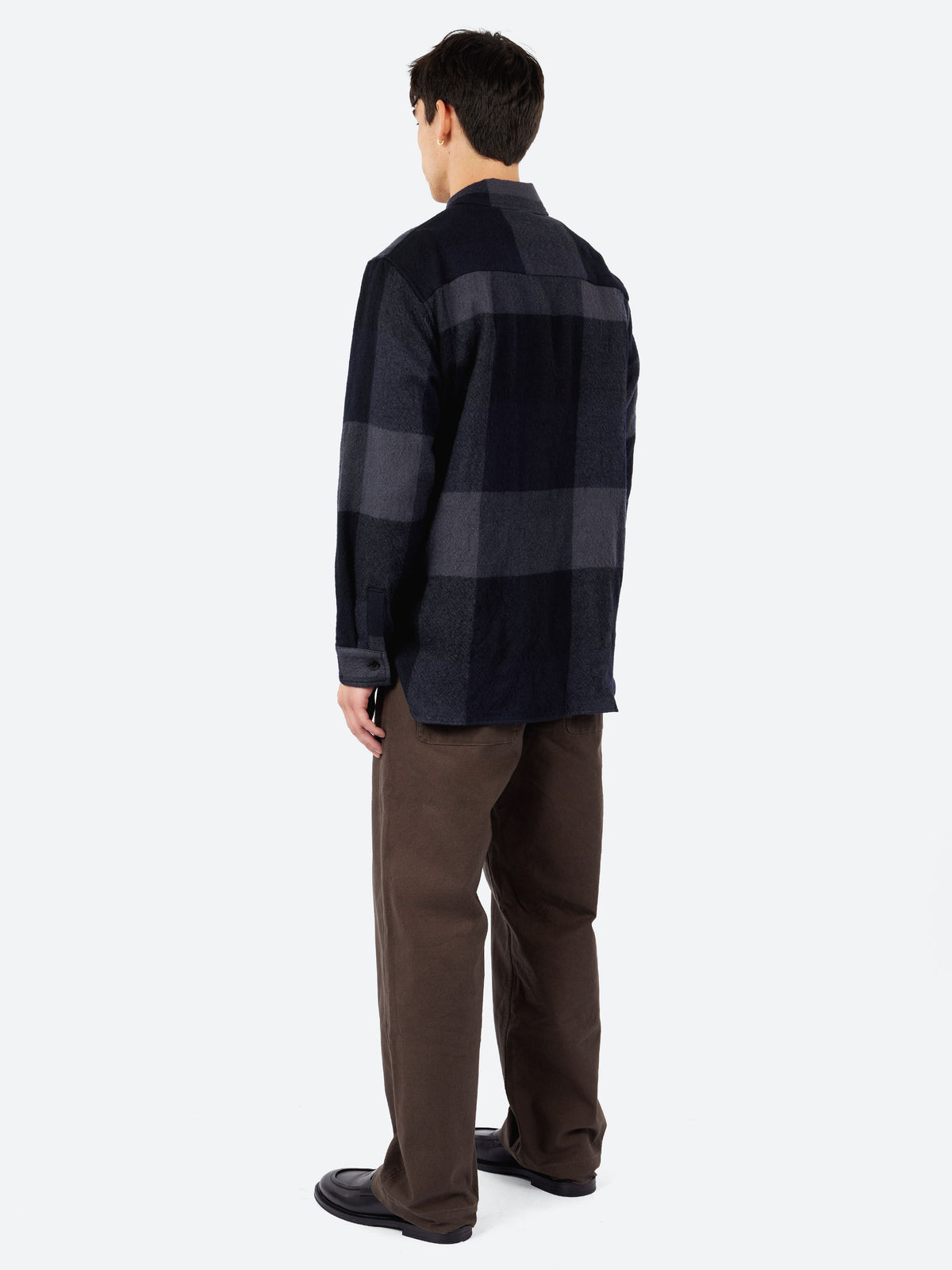 Wool Panel Check Shirt Jacket