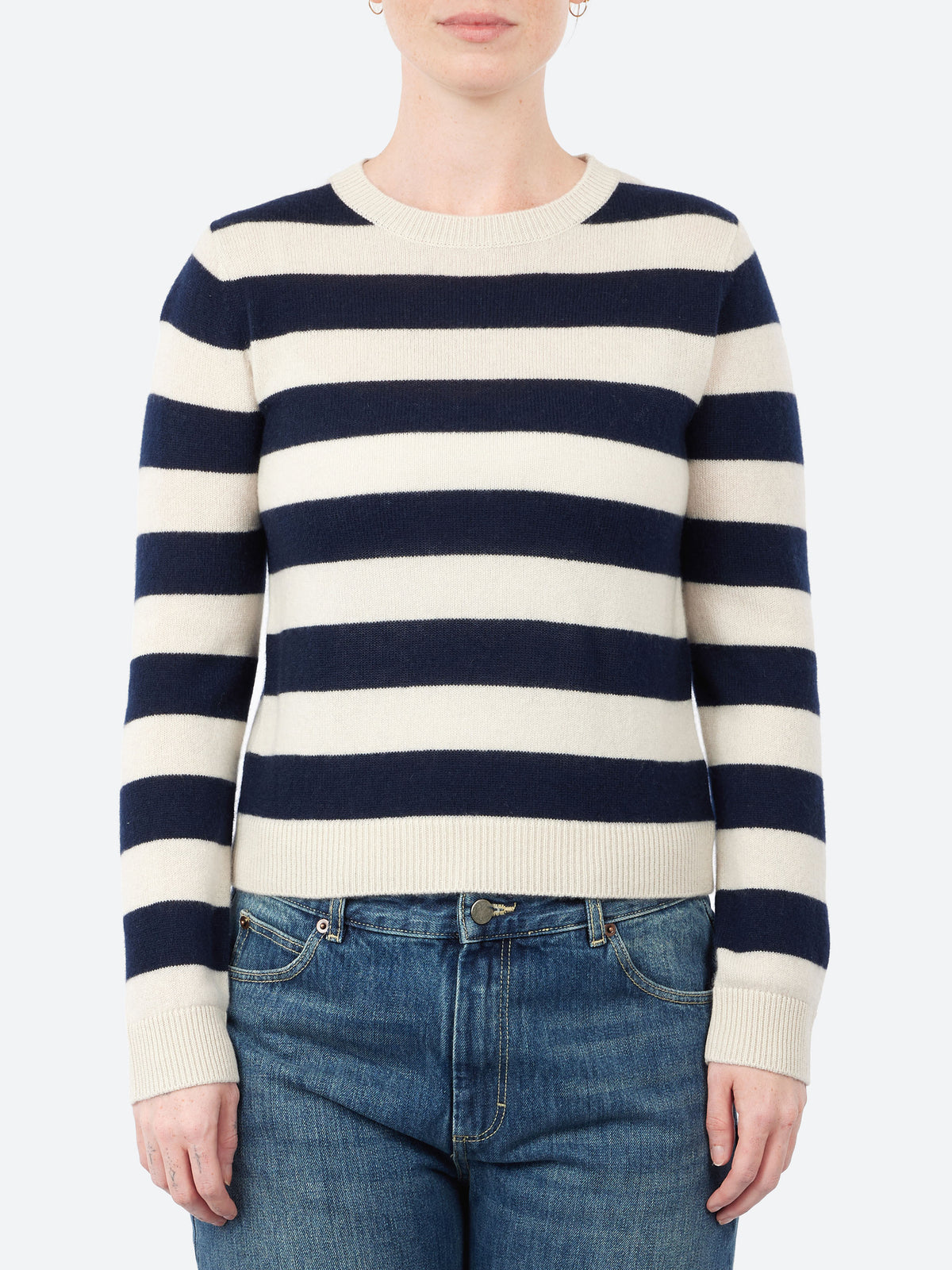 Cashmere Stripe Crew