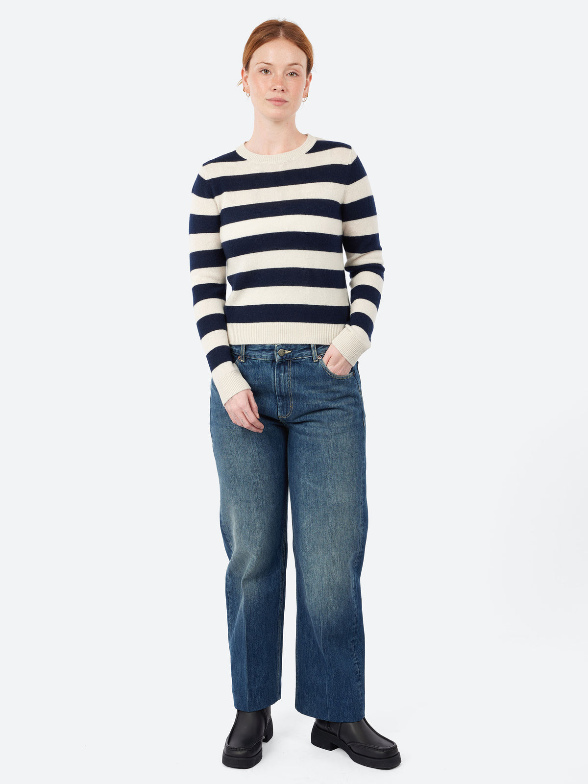Cashmere Stripe Crew