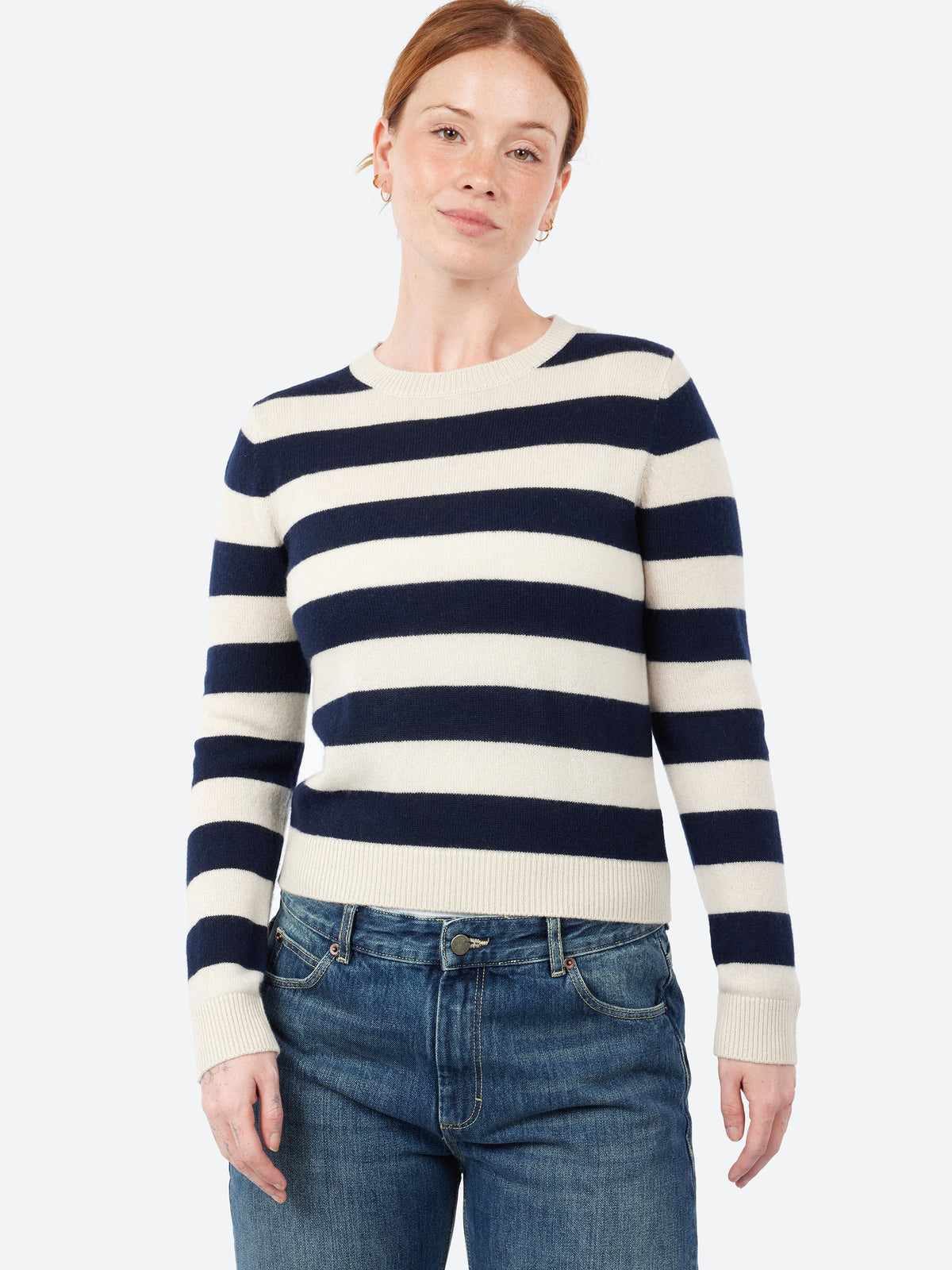 Cashmere Stripe Crew